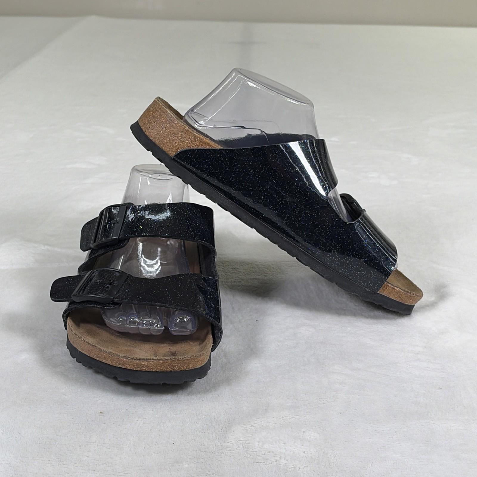 Birkenstock Papillio Sandals Women’s Sz 10 Black Glitter Plastic Straps Chrty