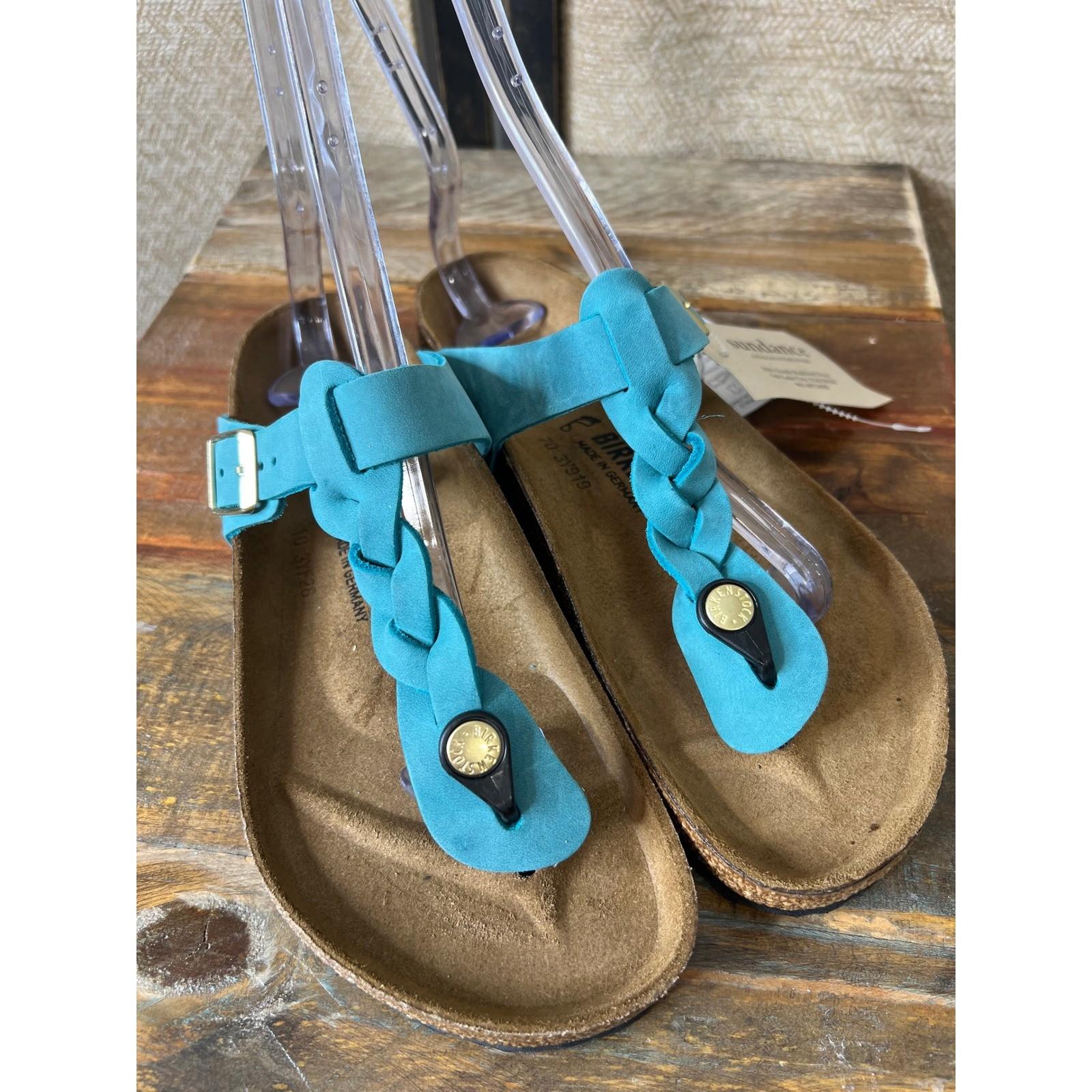 Birkenstock Gizeh Braided Teal Suede Thong Sandals Women’s Size 39 EU 8 M US