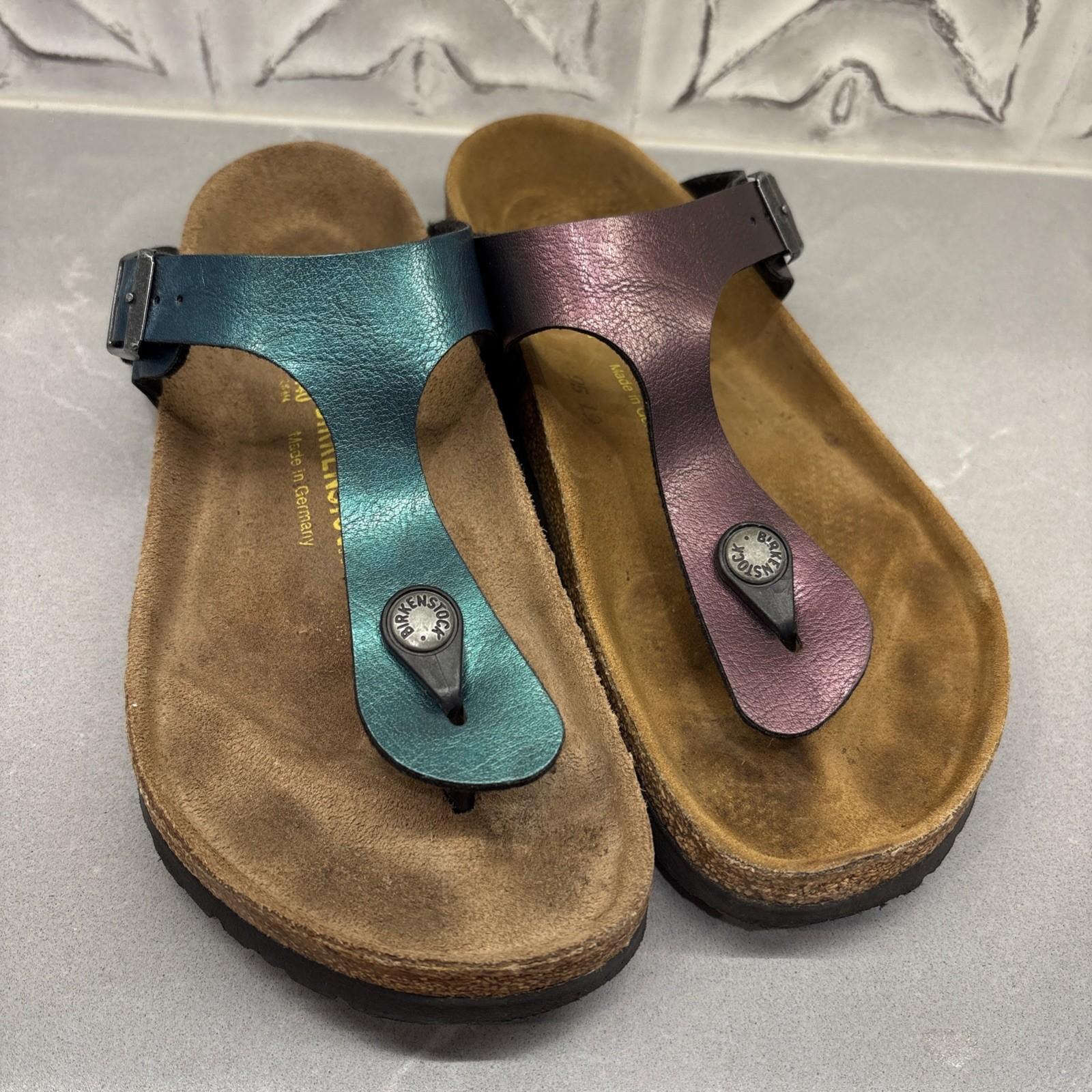 Women’s Birkenstock GIZEH Toe Post Sandal EU 37 size US 6-6.5  Gem Green/Purple