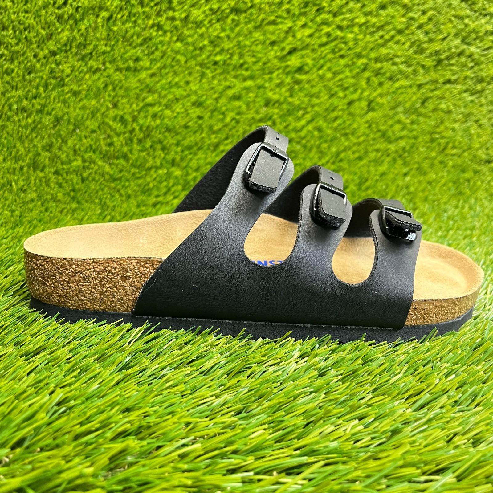 Birkenstock Florida Birko-Flor Womens Size 7 Black Beach Walking Slide Sandals