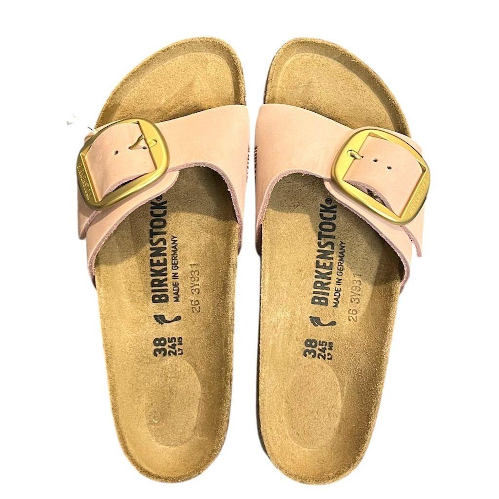 Birkenstock Madrid Big Buckle Women’s Pink Leather Slide Sandals 7 Slip On