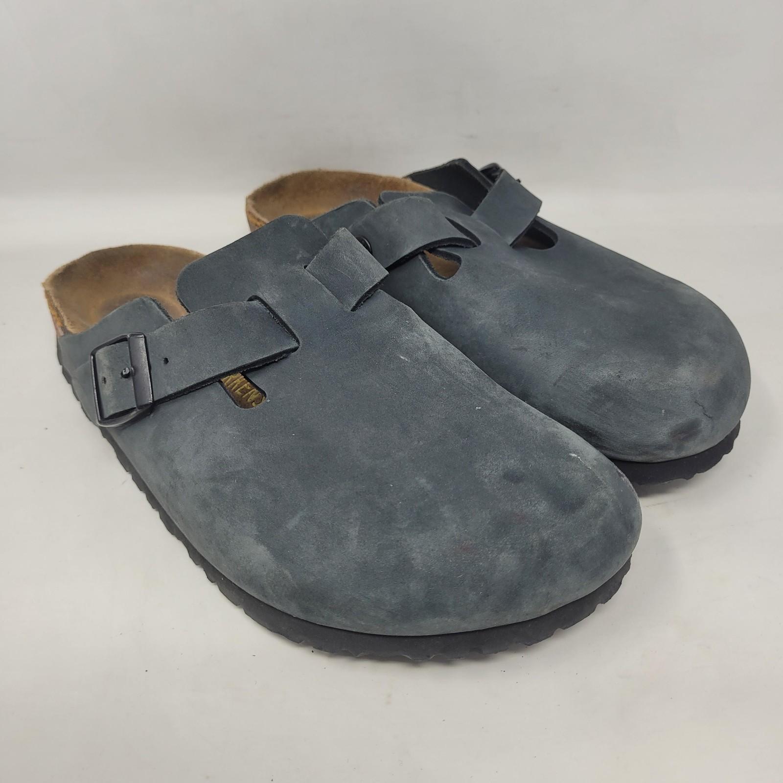 Birkenstock Boston Clogs EU40 US9 Dark Gray Nubuck Slip On Comfort Slides