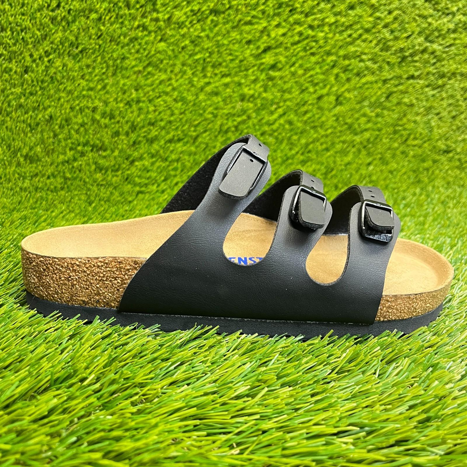 Birkenstock Florida Birko-Flor Womens Size 7 Black Beach Walking Slide Sandals