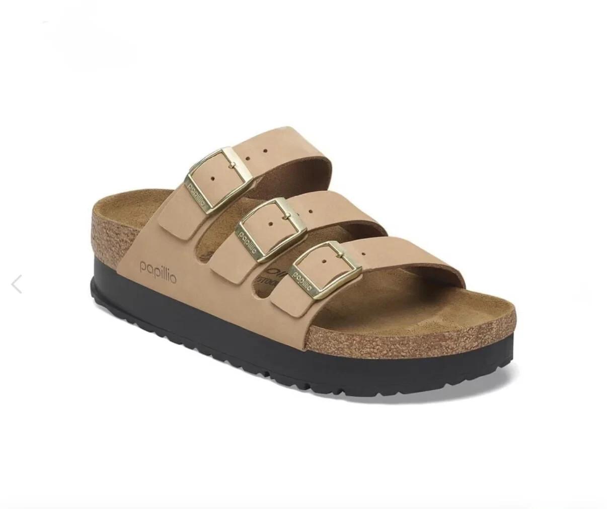 Birkenstock Florida Flex Platform Nubuck Leather – Sandcastle EU 36N – 42N