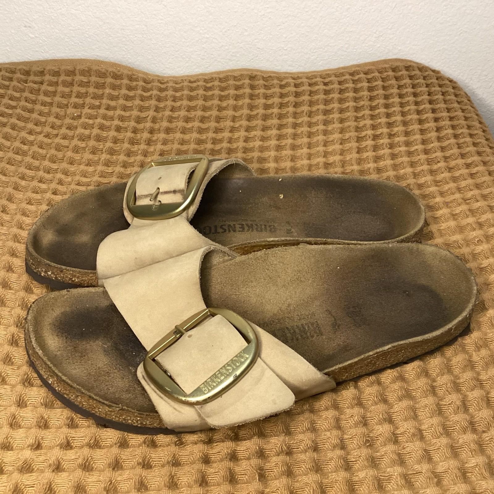 Birkenstock Madrid Big Buckle Sandcastle Women’s Sz 39 / 8 Medium Nubuck Sandals