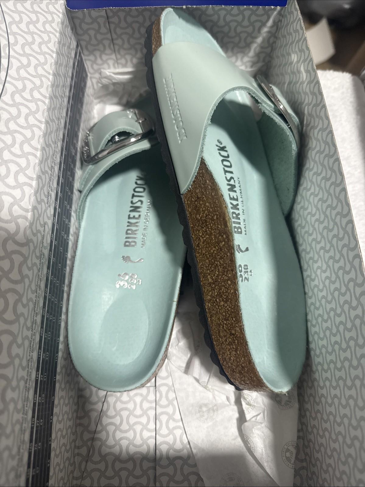 Birkenstock Madrid Big Buckle-High Shine Surf Green