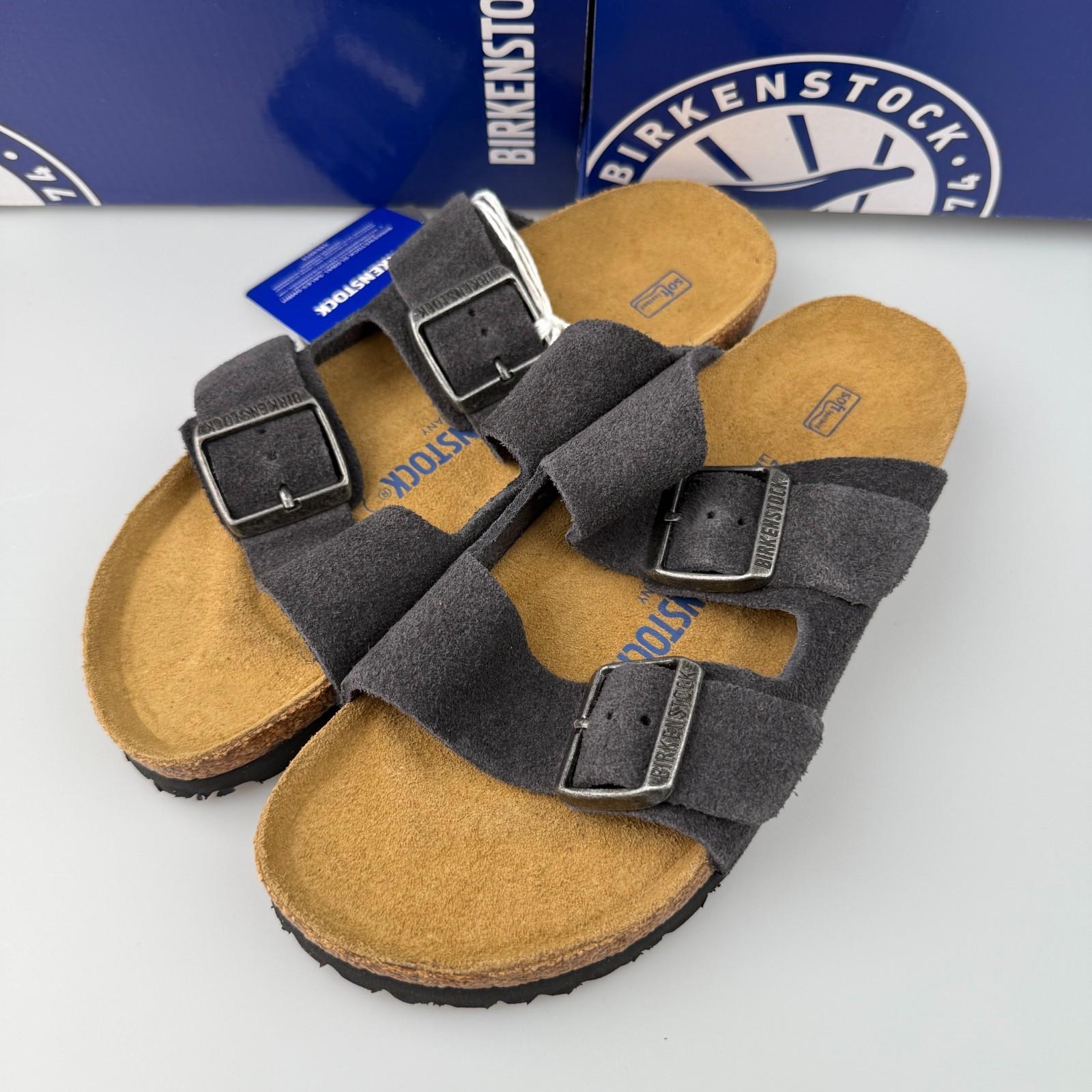 Birkenstock Arizona Soft Footbed Suede Leather Sandals – Velvet Gray