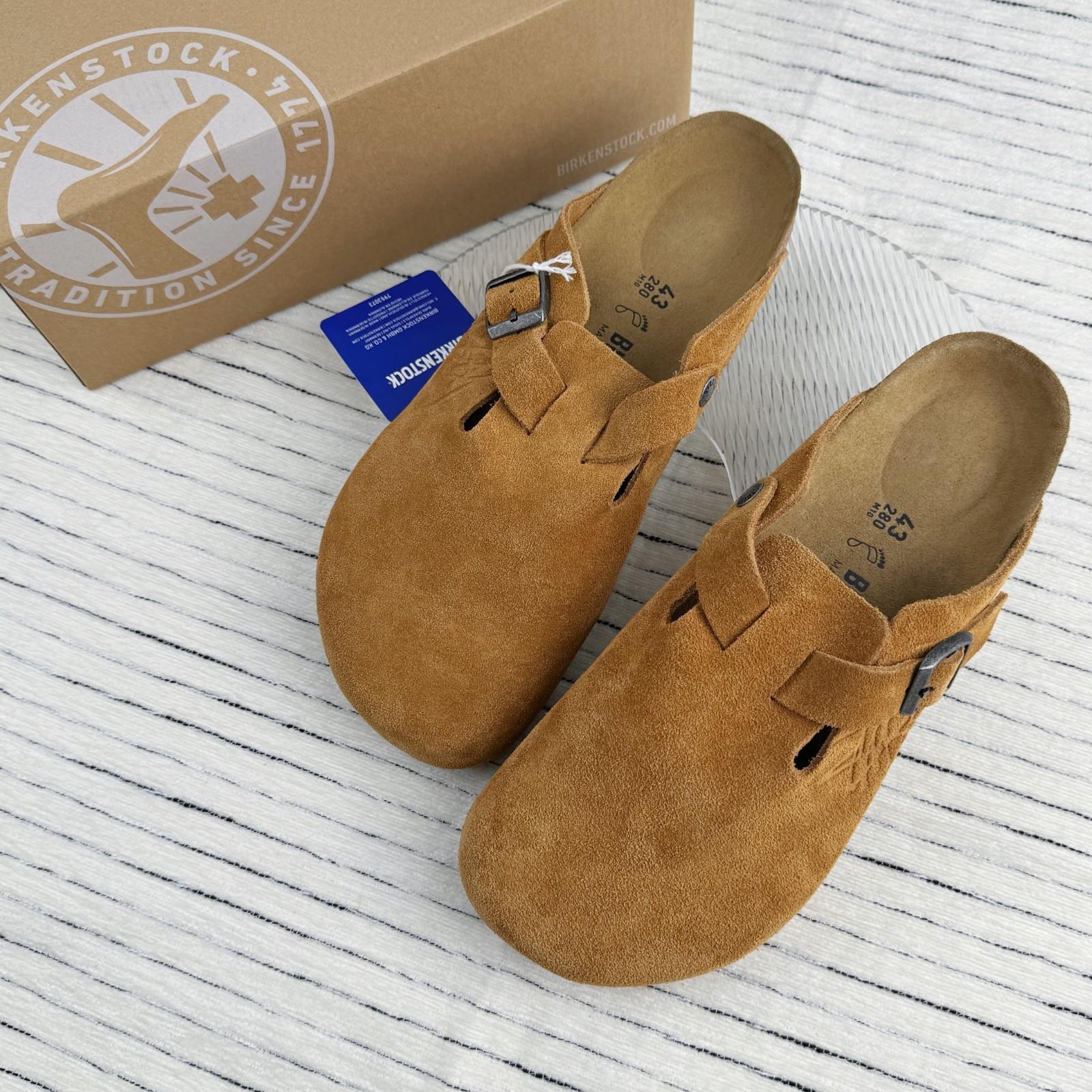 New Stussy x BIRKENSTOCK Boston Caramel Leather woman’s shoes Wide/EU37-45unisex