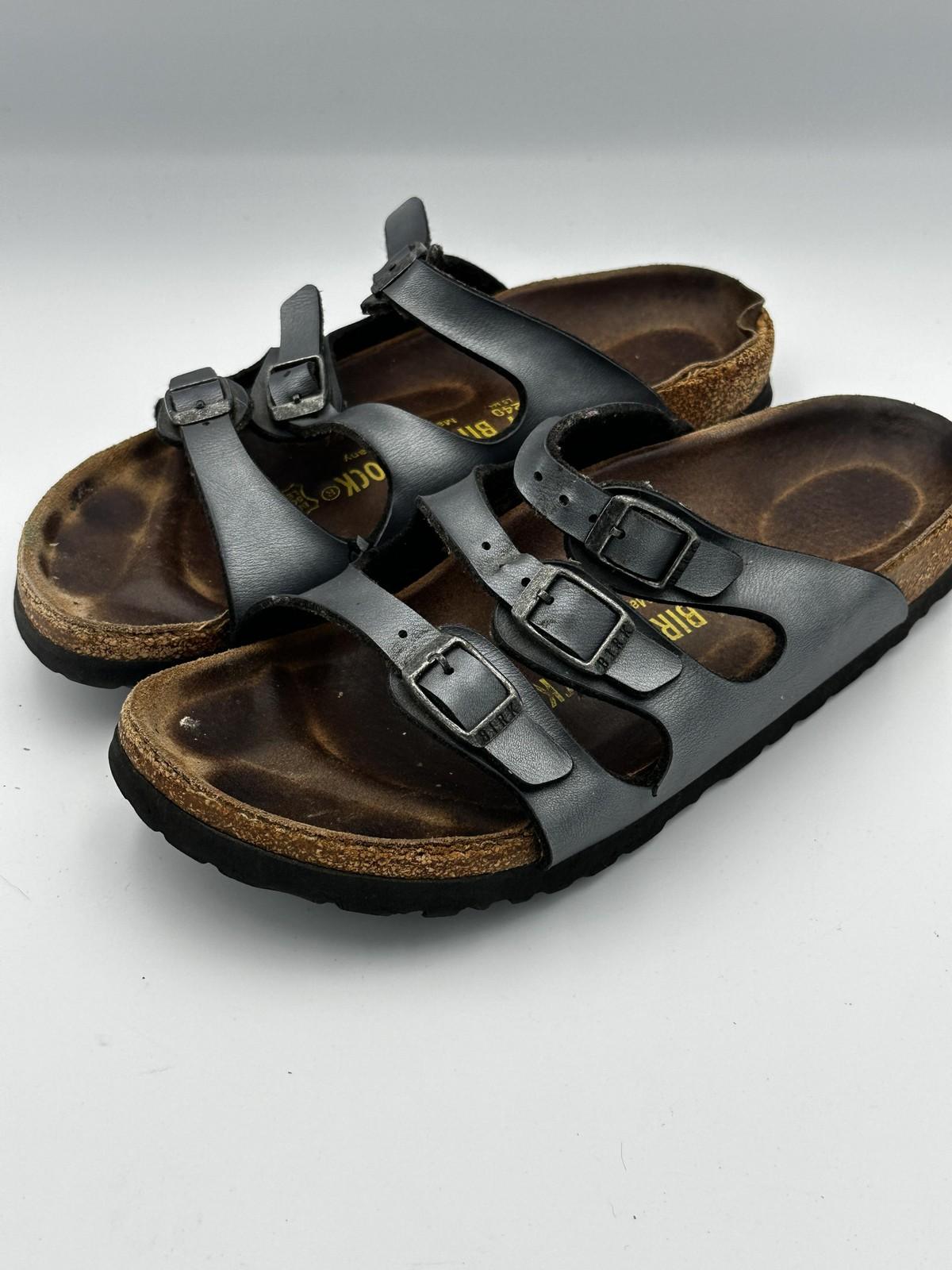 Birkenstock Florida Sandals Womens Size 6 Leather Comfort Triple Strap Germany