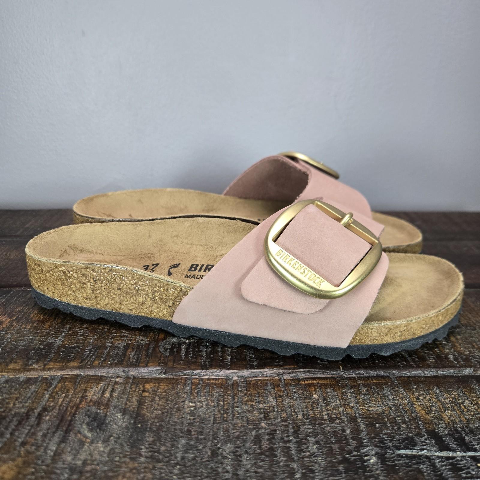 Birkenstock Madrid Big Buckle Womens Size 6 EU 37 Narrow Sandals Pink Leather