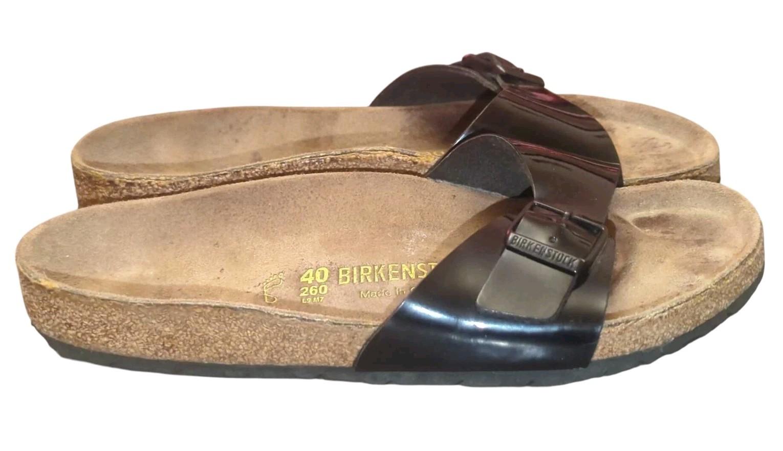 Birkenstock Madrid Black Patent Leather Sandals – Size 40 L (US 9)