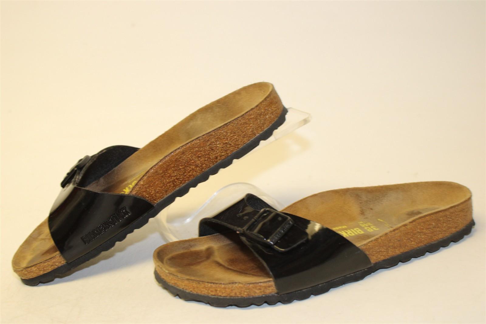Birkenstock Madrid Slides Germany Made Womens Size 7 N 38 Black Sandals Shoes
