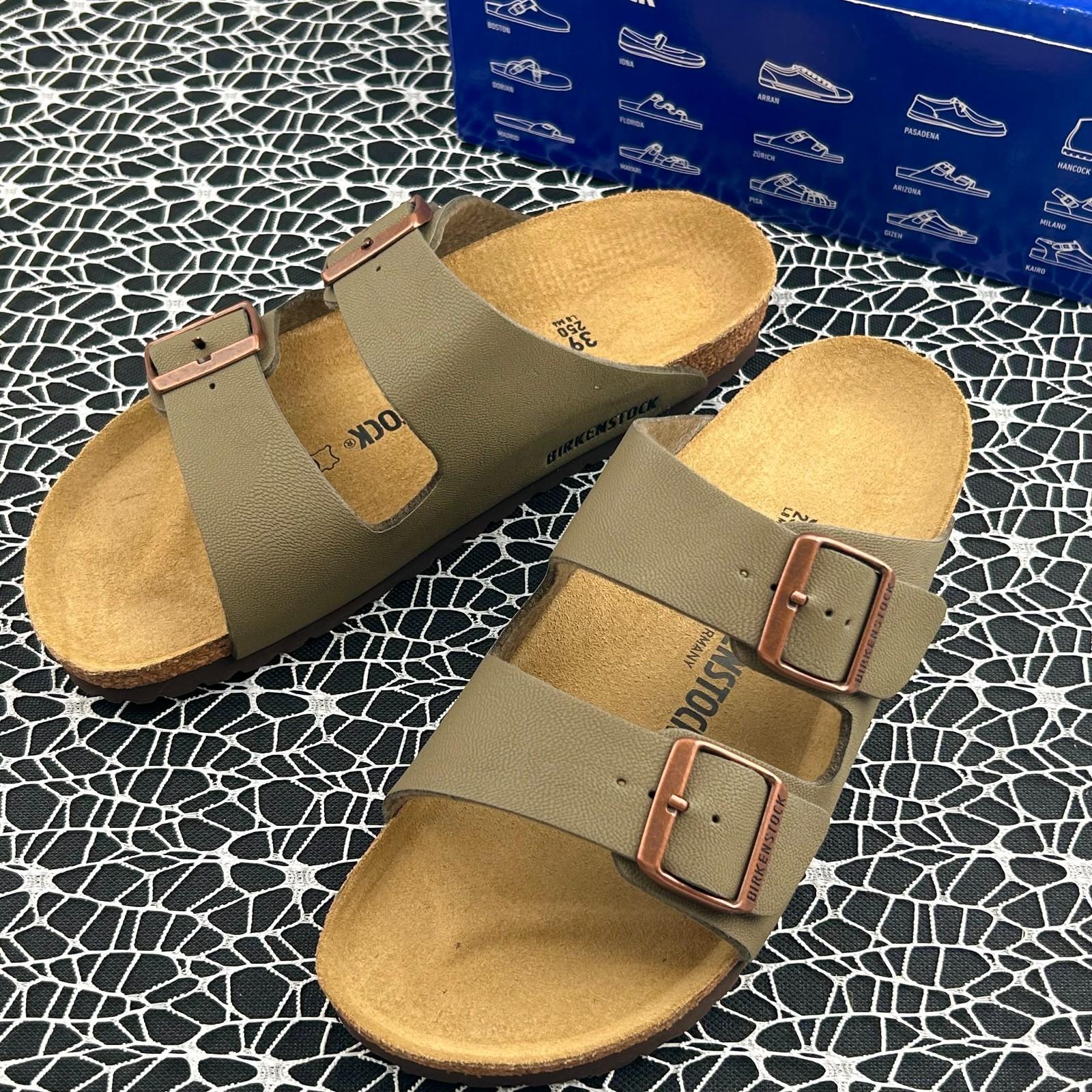 Birkenstock Arizona Leather Footbed Stone-Birko-Flor Sandals EU 36-45