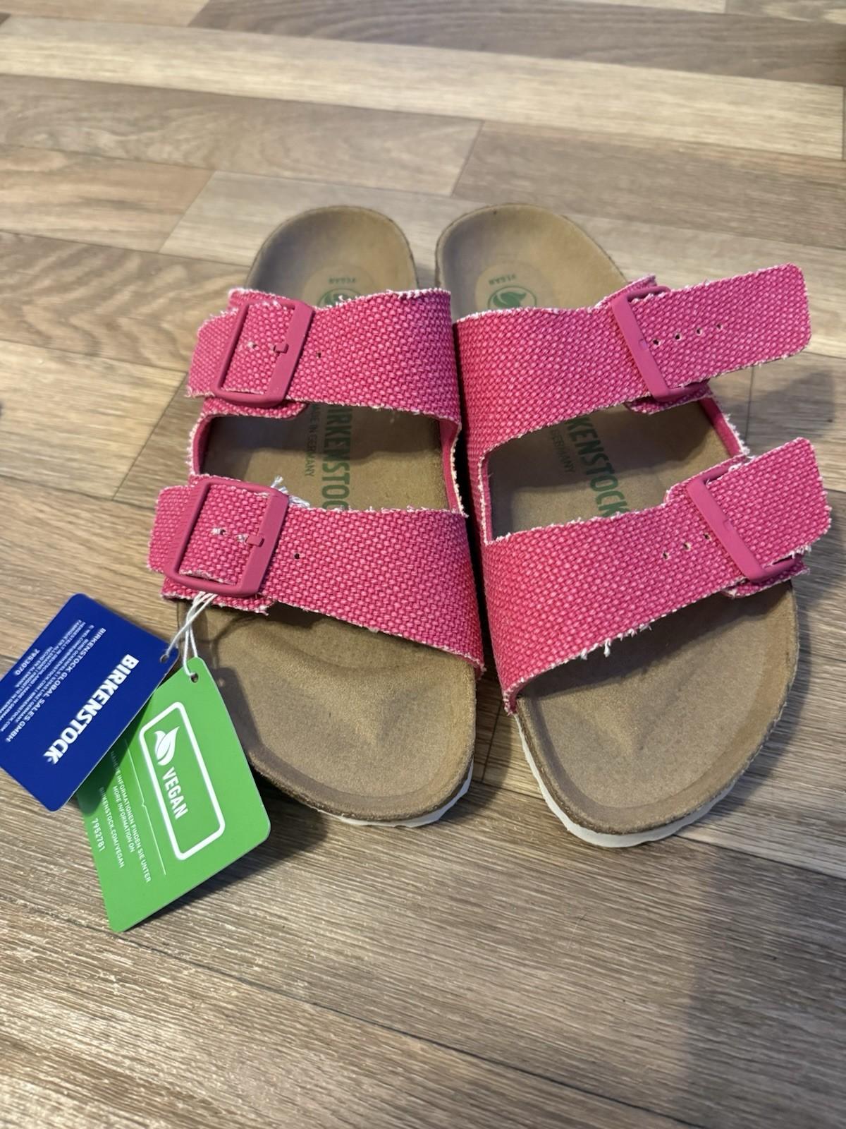 Birkenstock Arizona Women’s Slide Sandal, Textile, Fuchsia, Size 38