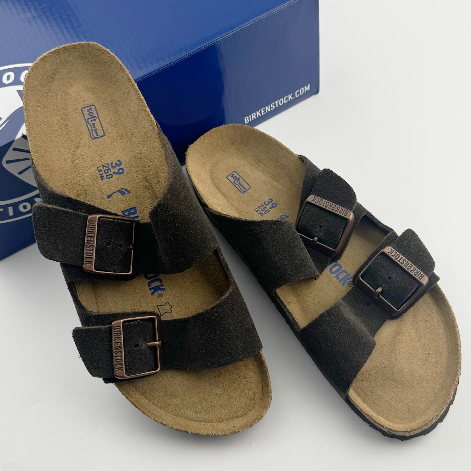 Birkenstock Arizona Mocha Suede Soft Footbed Men’s and Women’s Sandals 37-45
