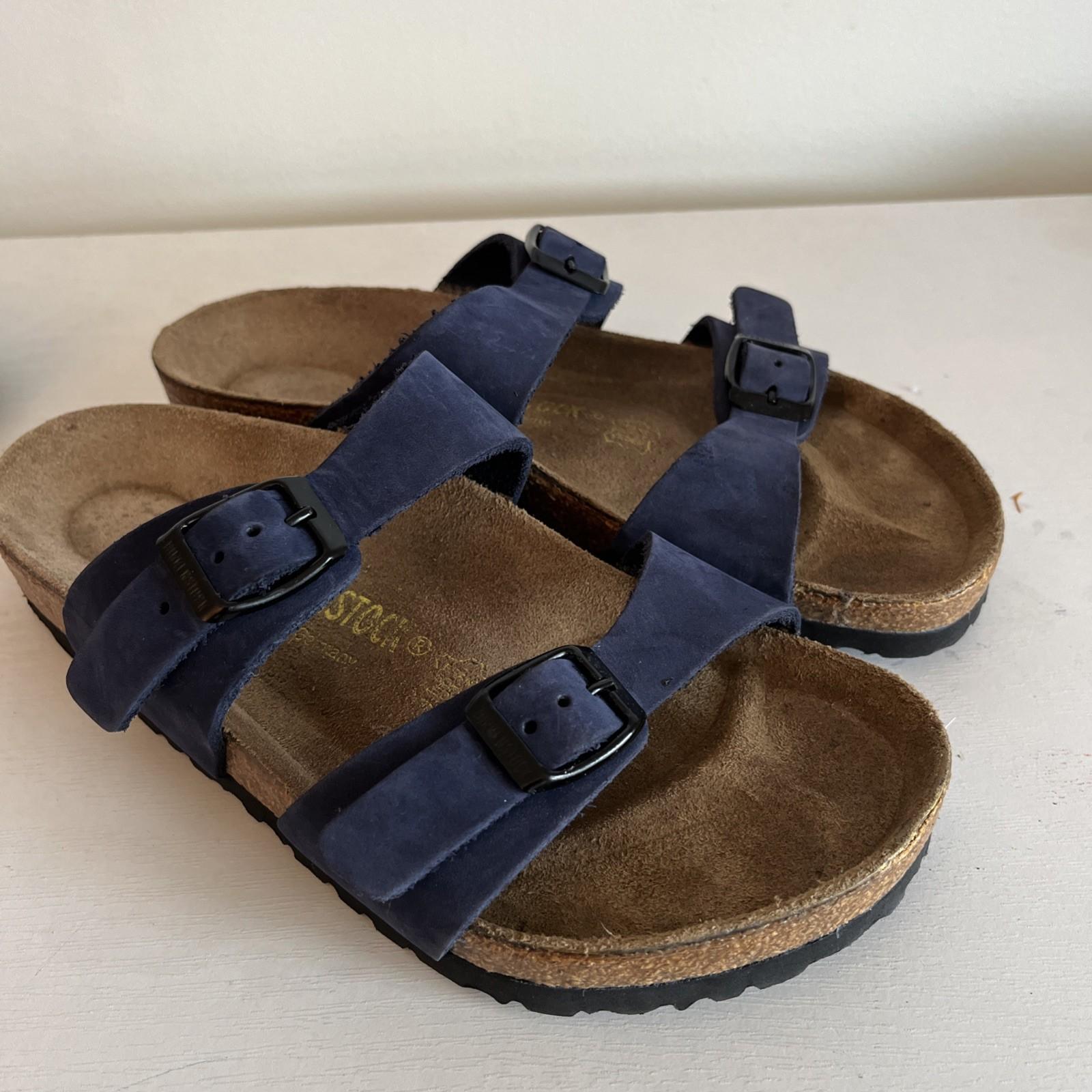 Birkenstock Arizona Soft Footbed Oiled Leather Navy Women’s EU 37 US 6.5. EUC