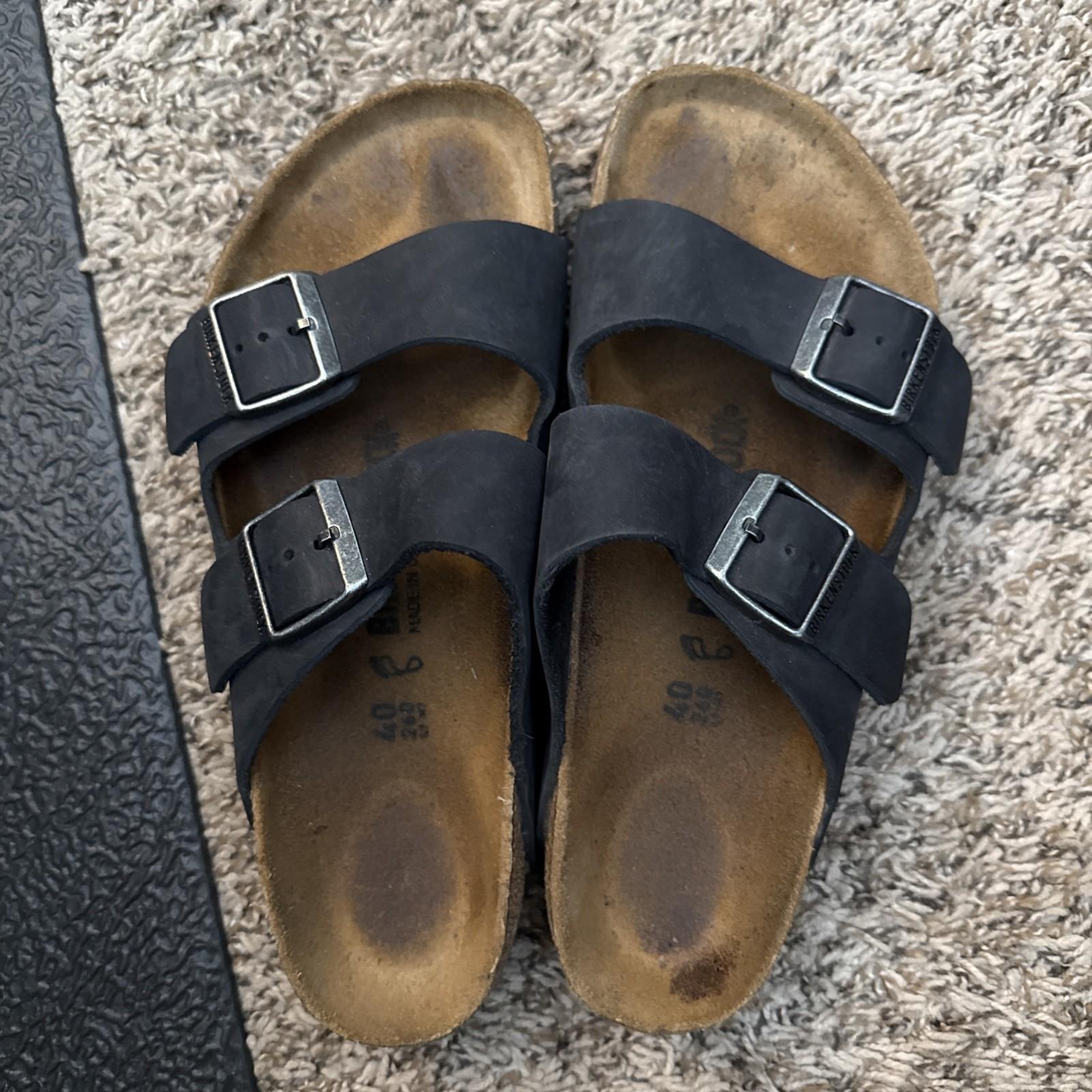 Birkenstock Arizona Regular Fit LEATHER Black US Men’s 7 Women’s 9 / EUR 40