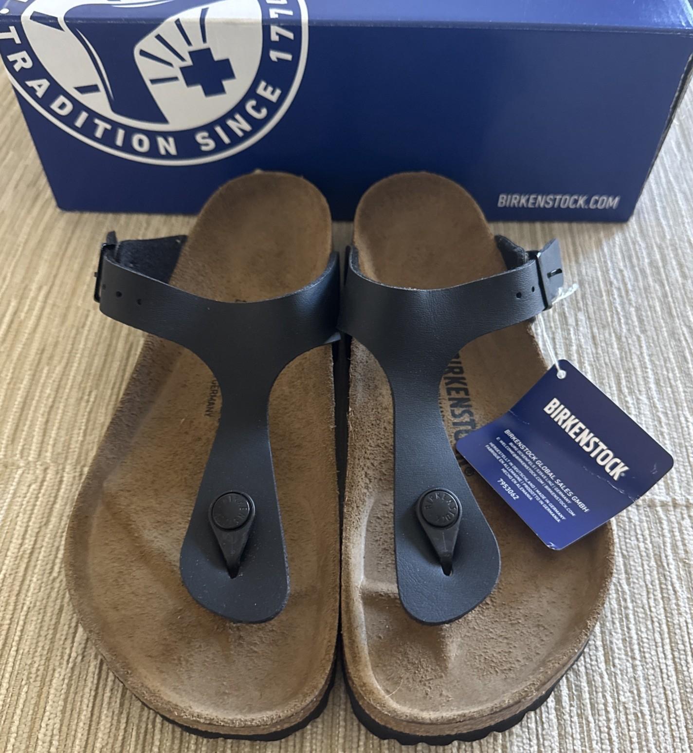 BIRKENSTOCK Gizeh Birko-Flor Black Birko-Flor 38 (US Women’s 7)