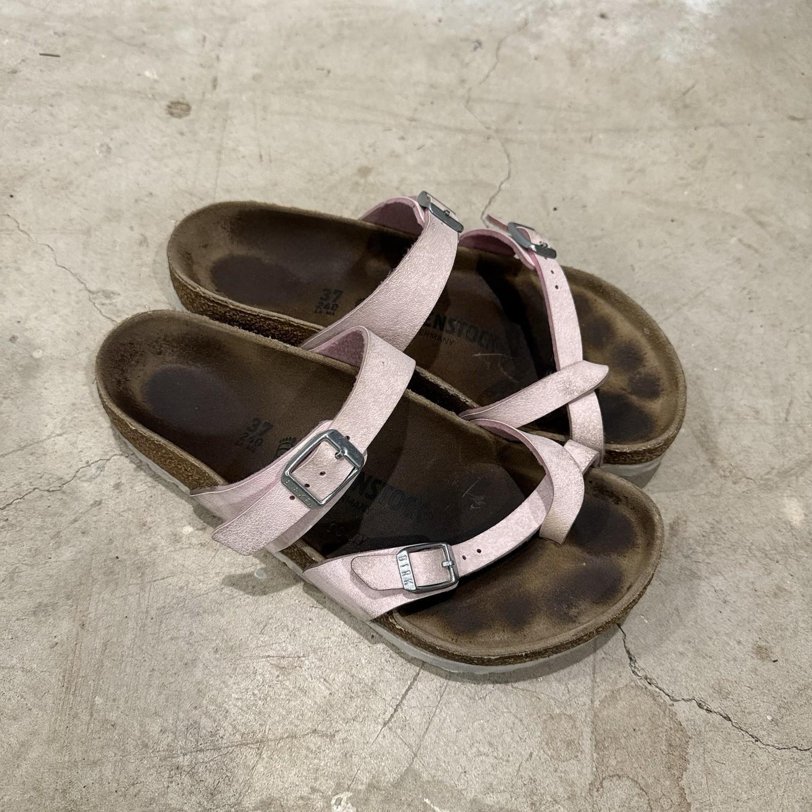 Birkenstock Mayari Birko-Flor Sandal Pink Size 37 EU 6-6.5 US *Stains*