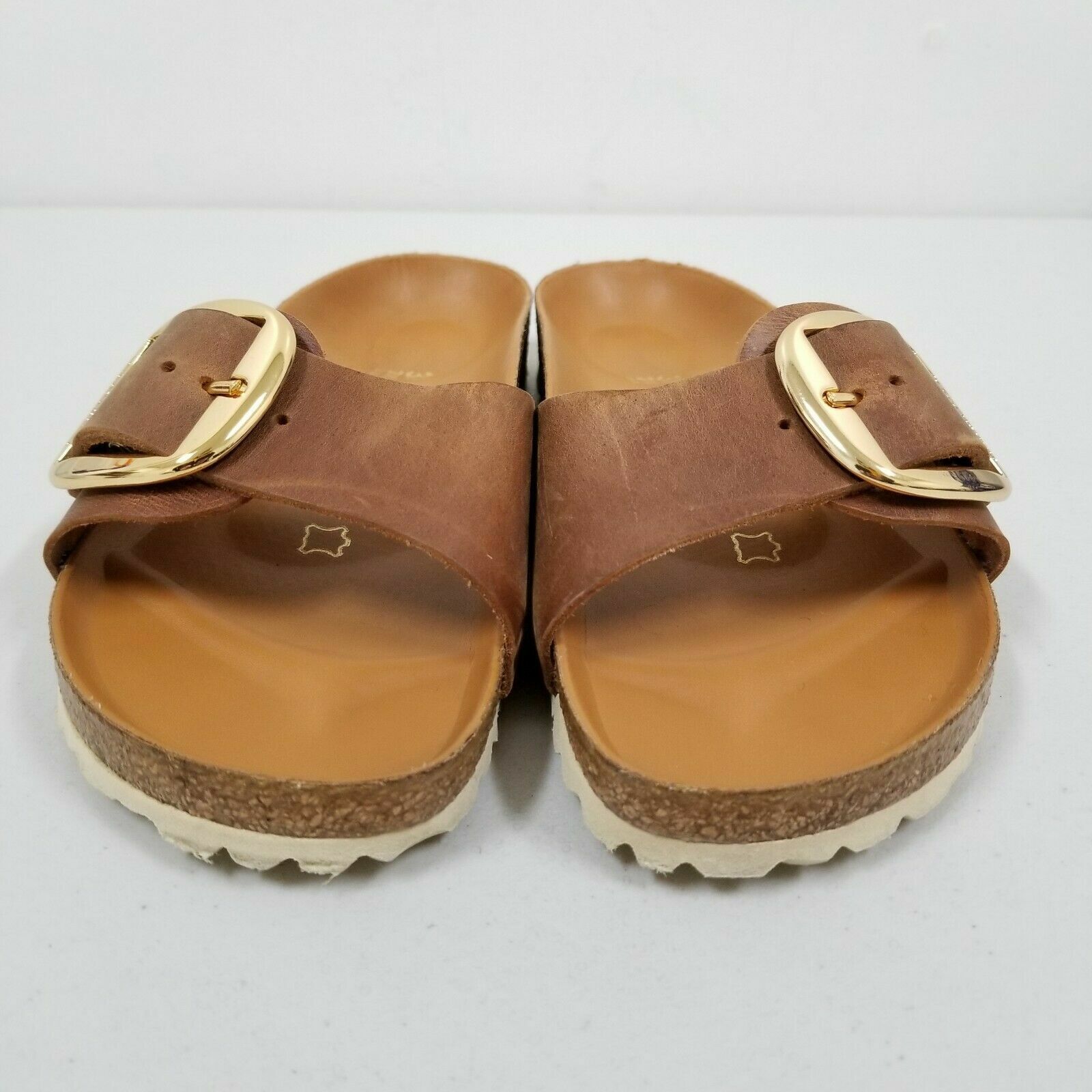 Birkenstock New w/o Box Madrid Big Buckle Cognac Oiled Leather Exquisite Narrow