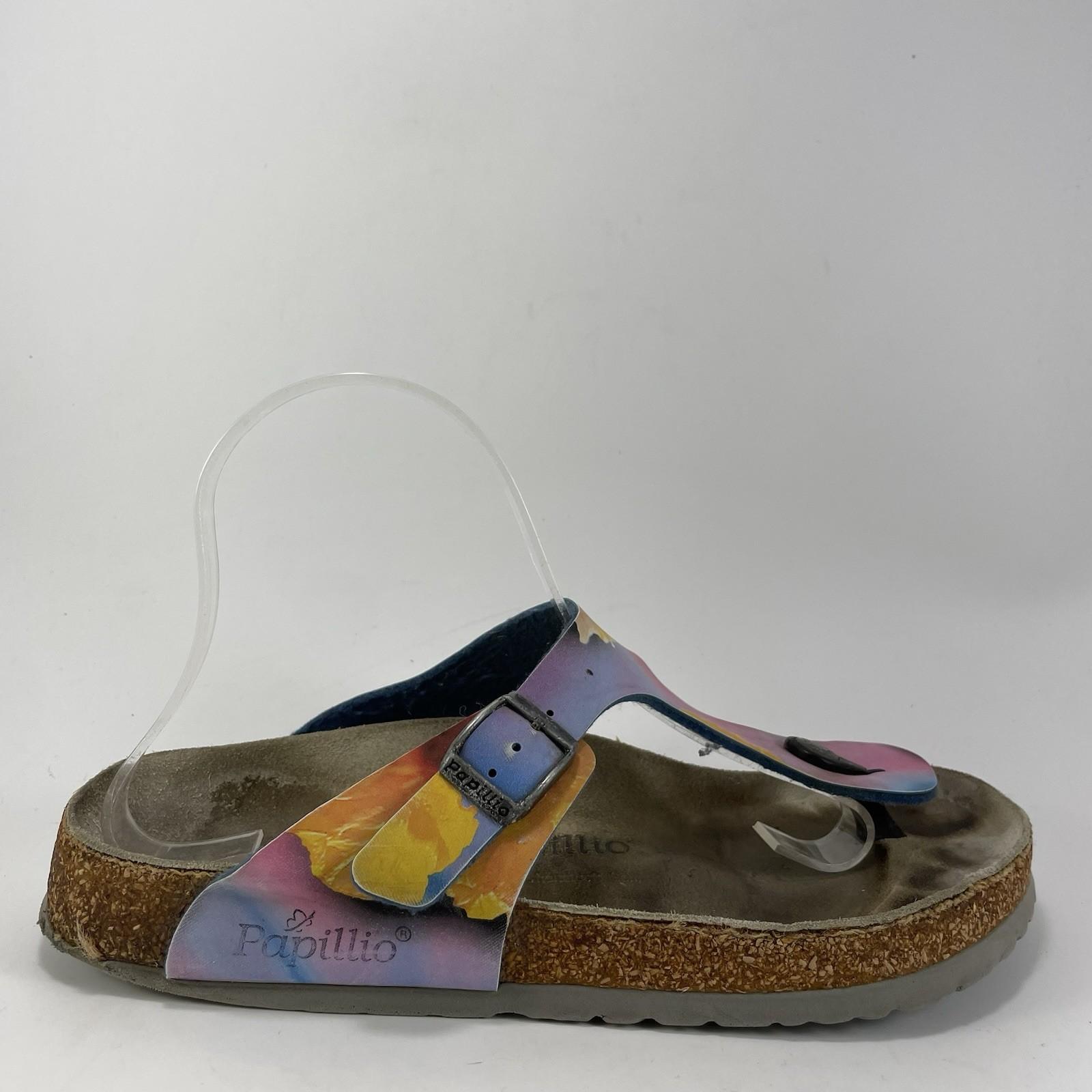 Birkenstock Papillio Gizeh Sandals Womens Size 39 US 8-8.5 Multi Color Pastel