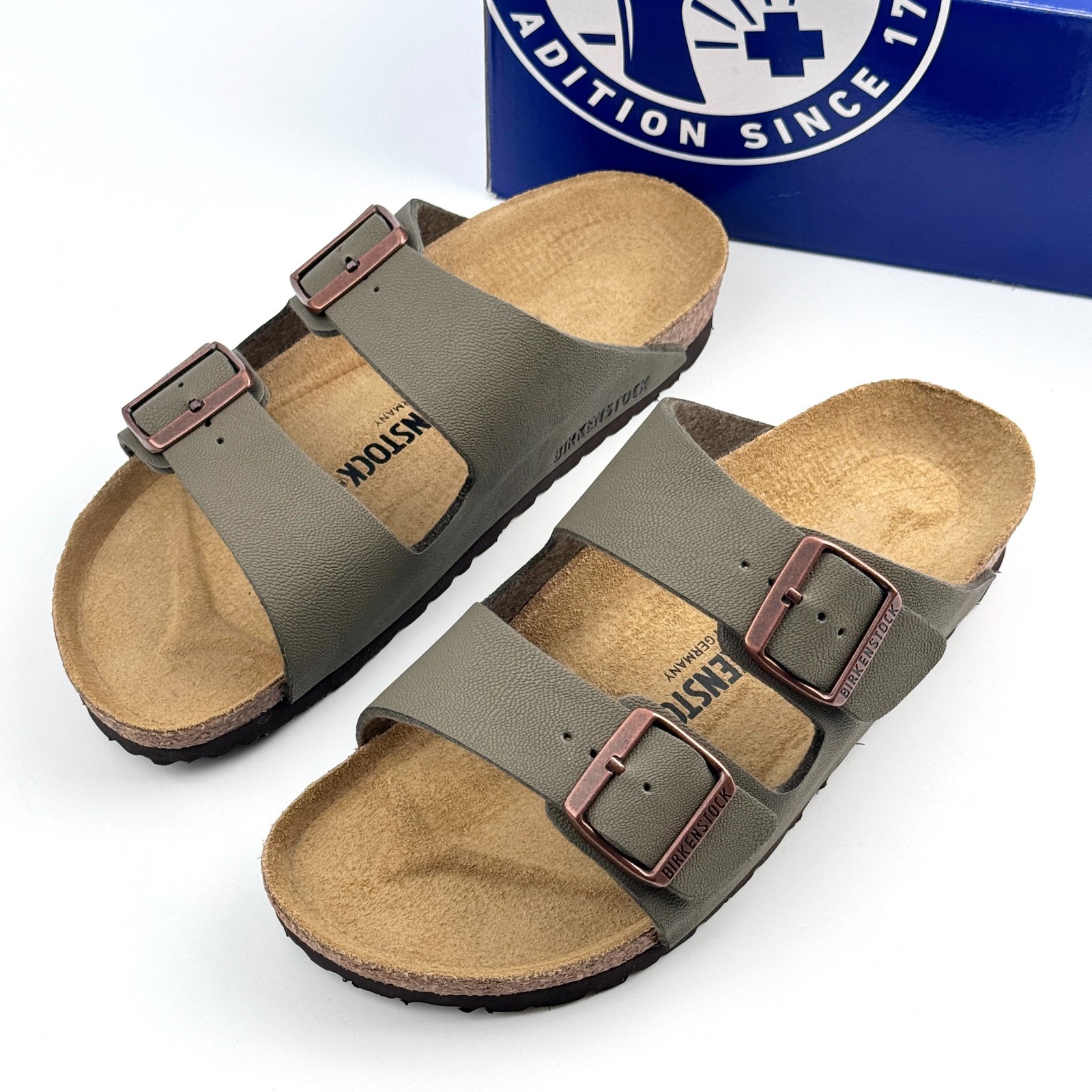 Birkenstock Arizona Birko-Flor Stone Leather Casual Sandals Size 37-45