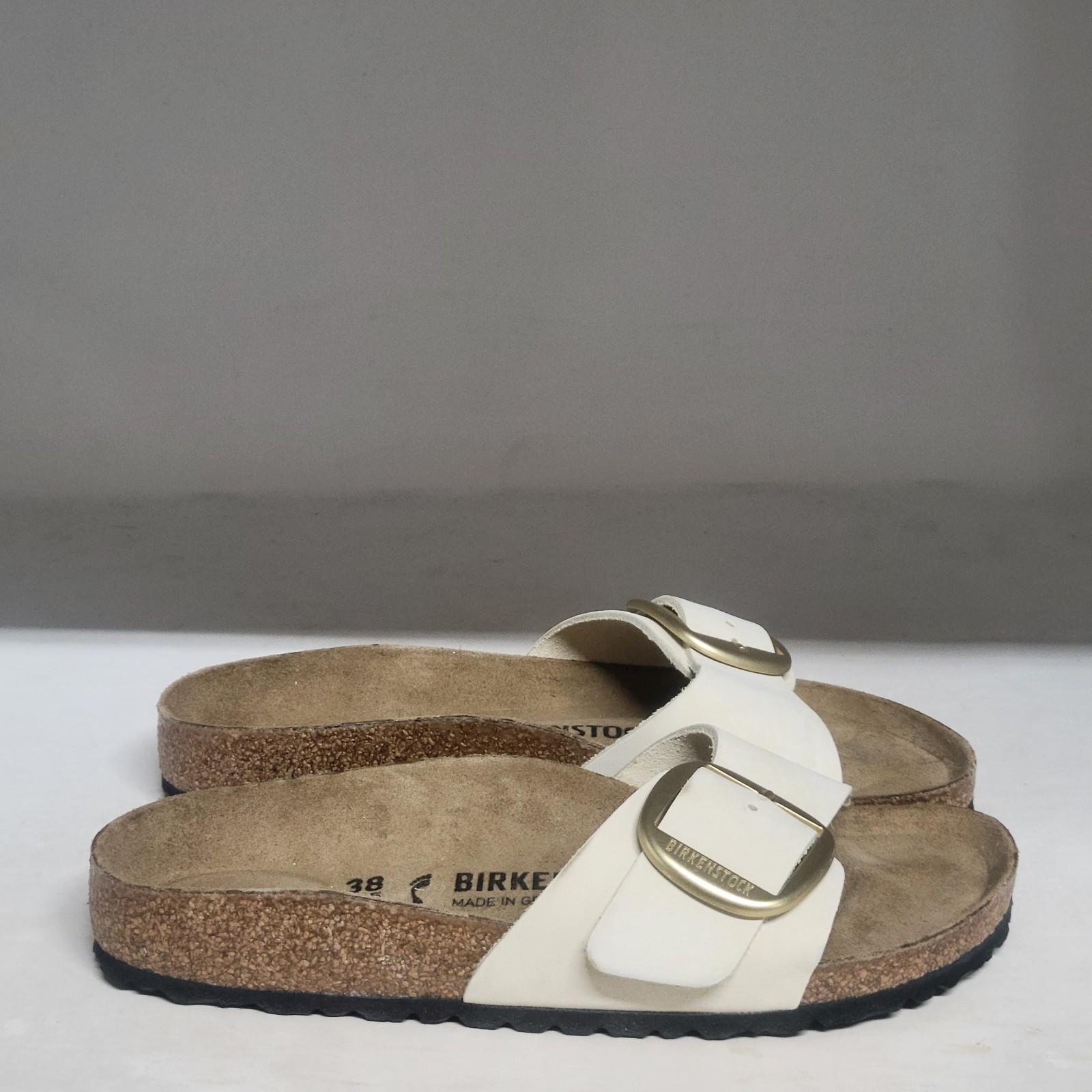 Birkenstock Madrid Big Buckle Nubuk Leather Sandal Womens 7 Narrow Fit