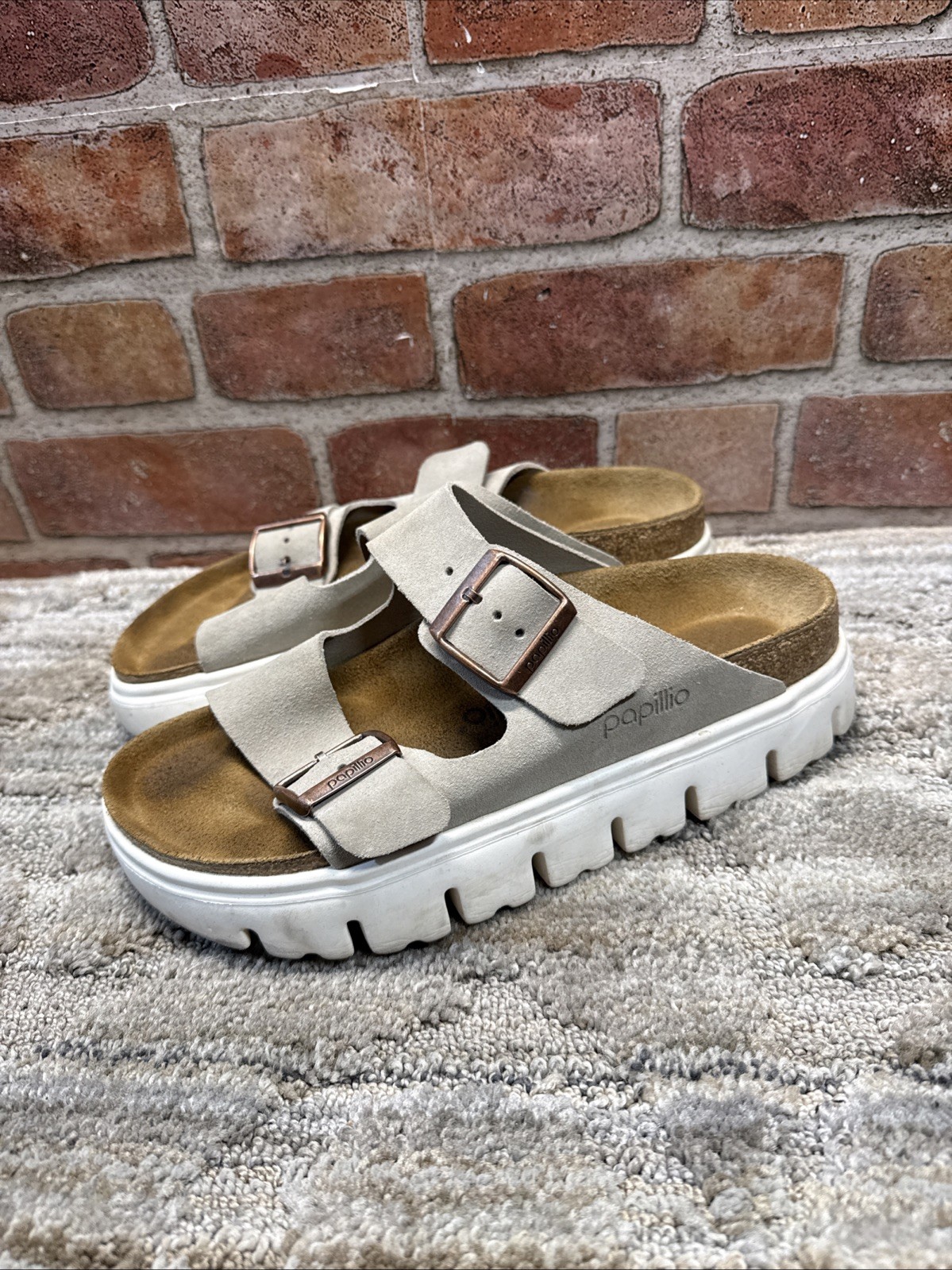 Birkenstock Papillio 38 Narrow  Arizona Platform Slide Sandal Women Sz 7