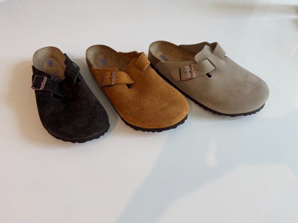 New! Women’s BIRKENSTOCK Boston BS Soft Footbed  Regular Fit Suede Leather Clog