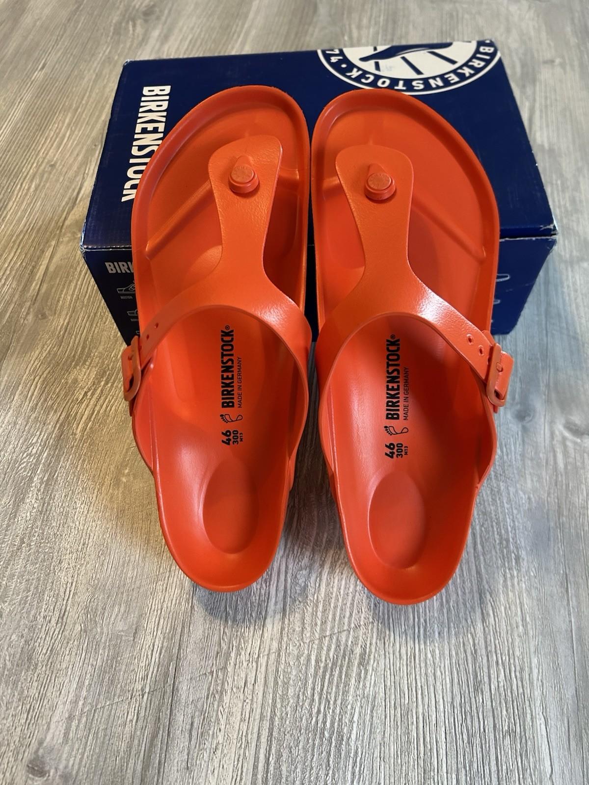 Birkenstock Gizeh EVA Flame Orange Rare Men’s Sandals Size 13 Regular Width New.