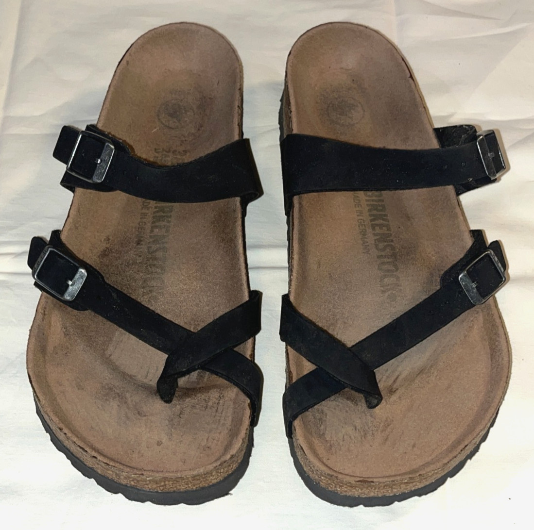Birkenstock Mayari Regular Fit Birko Flor Black – US Womens 7-7.5 EU 38