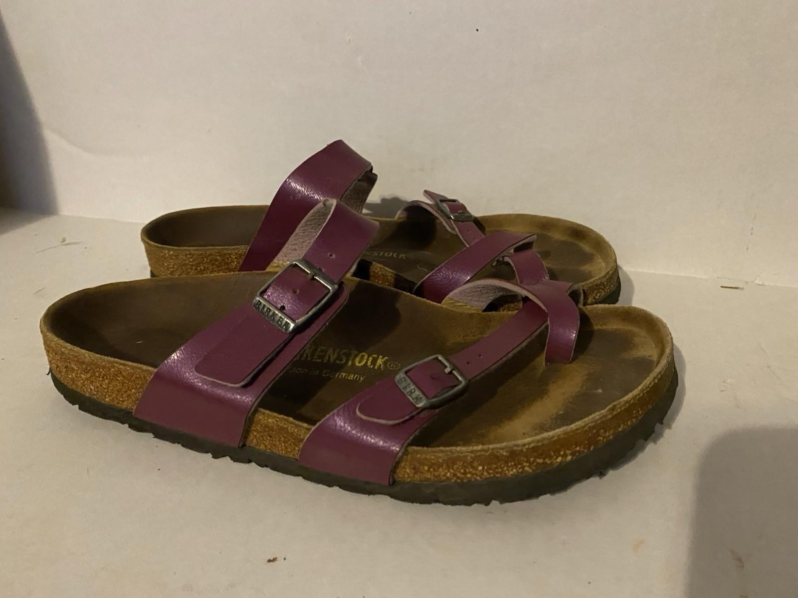 Birkenstock Purple Mayari Toe Loop Strappy Sandals Leather Women’s Sz 10 Reg