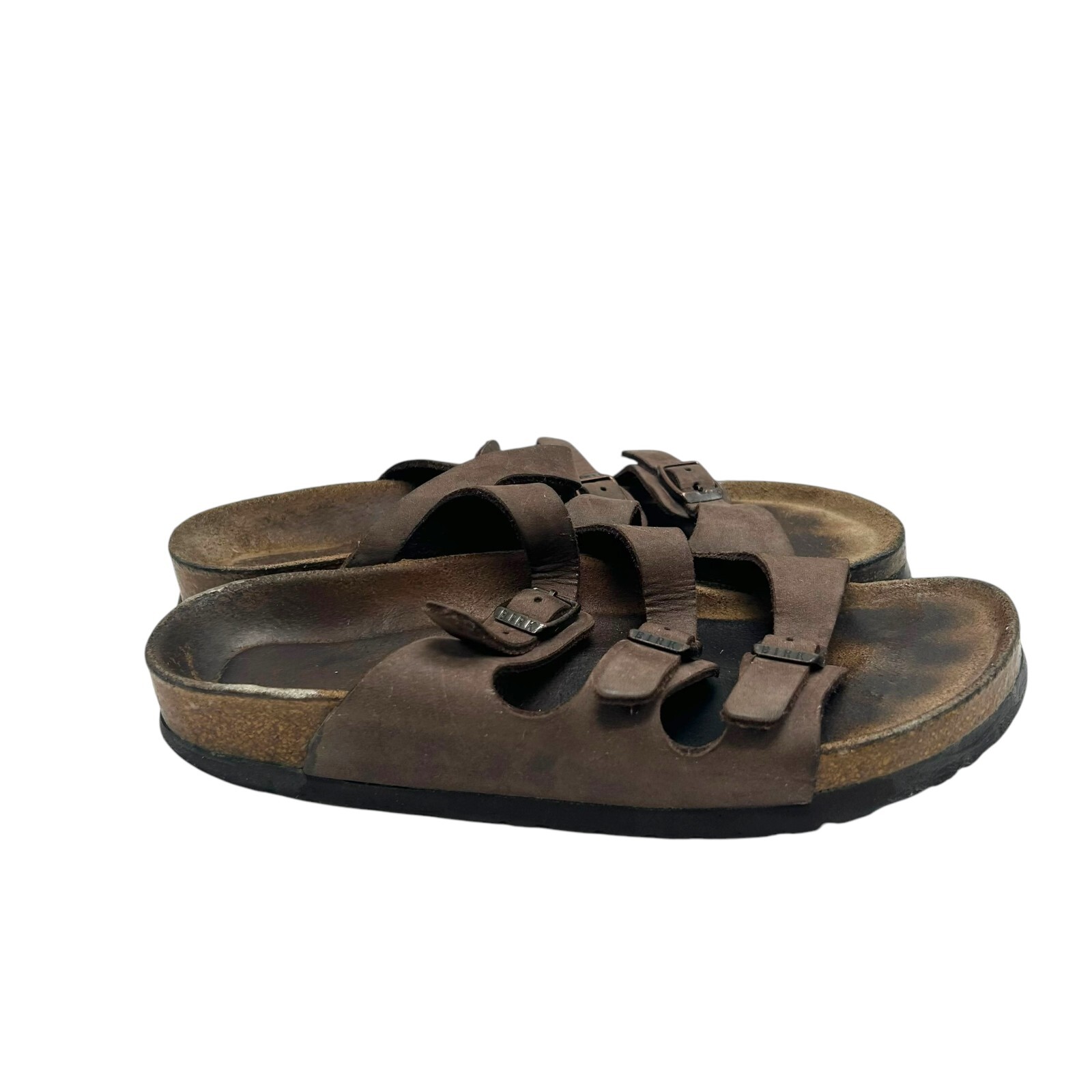 Birkenstock Florida Women’s Size 5 Mens 4 US Brown Slide Leather Upper Sandals