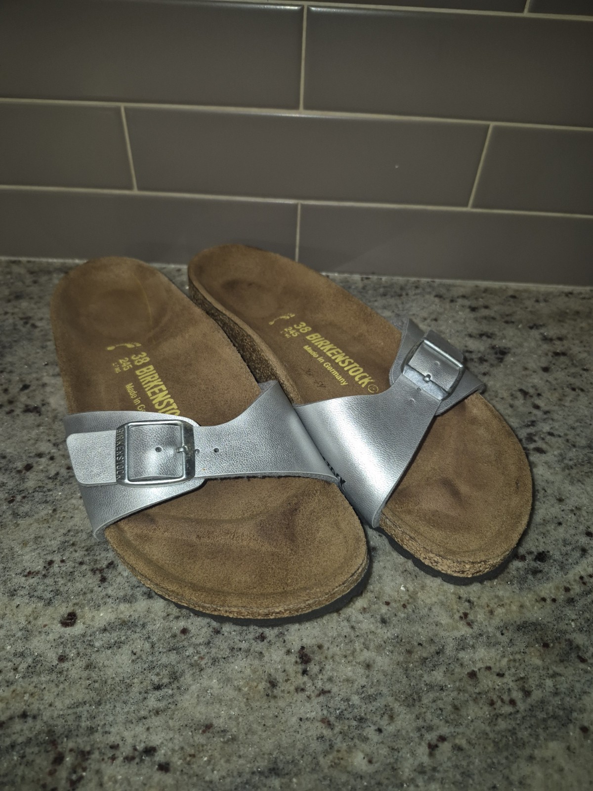 Birkenstock Madrid Silver 4y(US 5.5 Womens) Great Condition