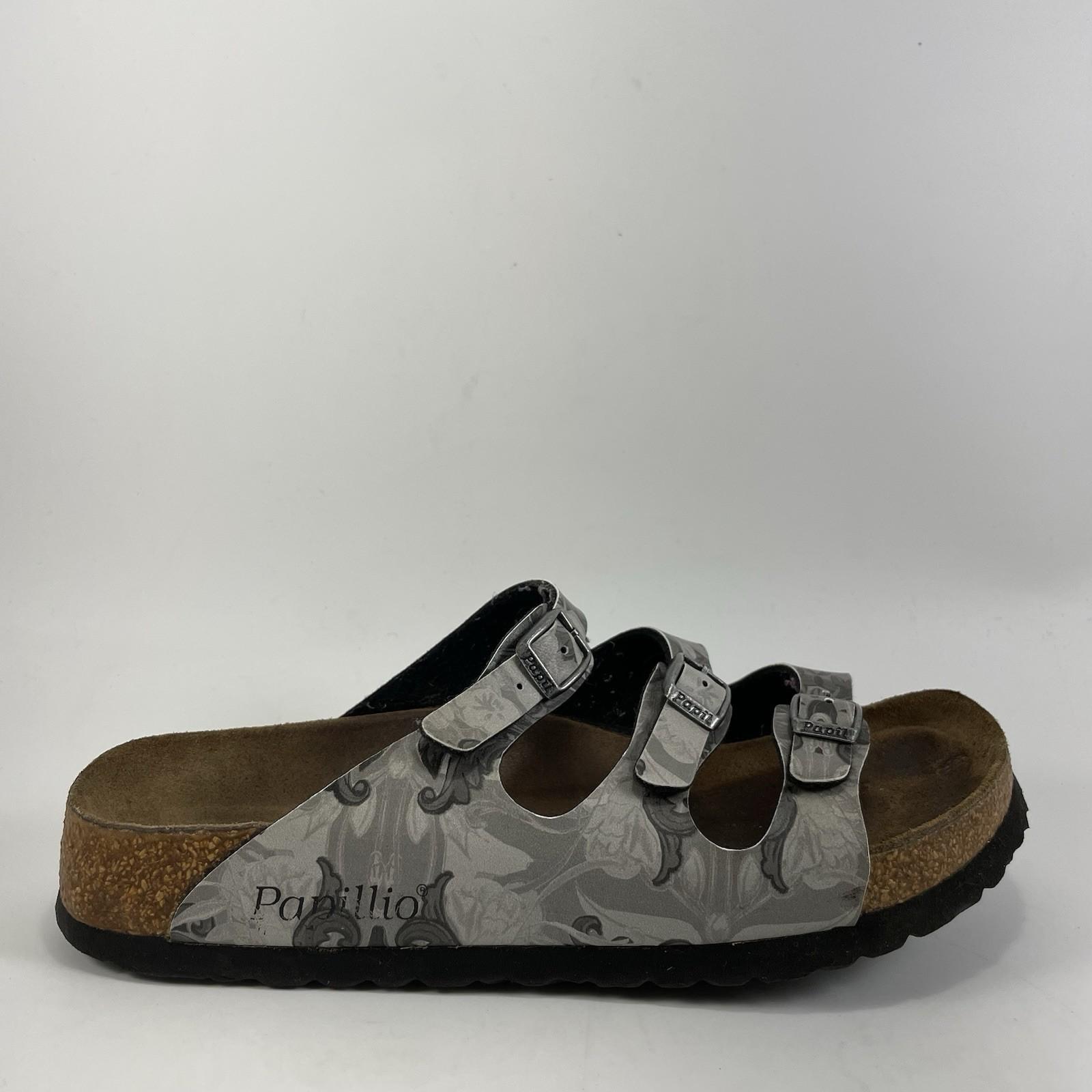 Birkenstock Papillio Florida 3 Strap Sandals Womens 39, US 8-8.5 Gray Paisley