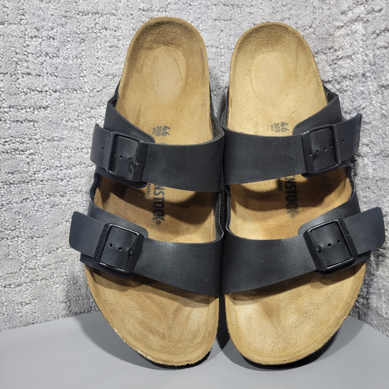 Birkenstock Arizona Men’s Size EU 46 US 13 Black Birko-Flor Slide Sandals.