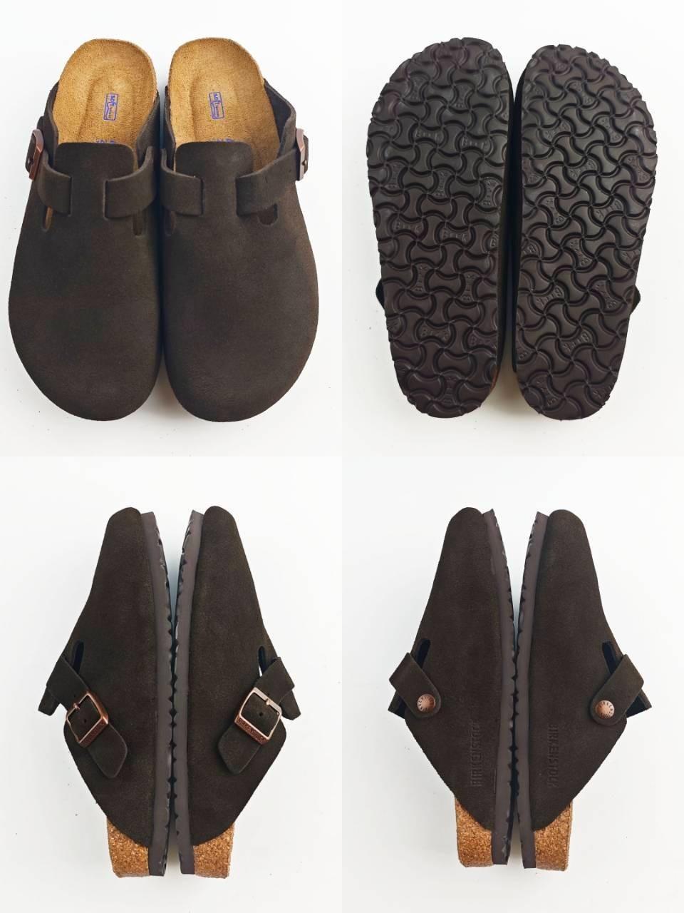 Birkenstock Boston Mocha Suede Casual Clog Wide / Narrow Unisex Shoes With Box