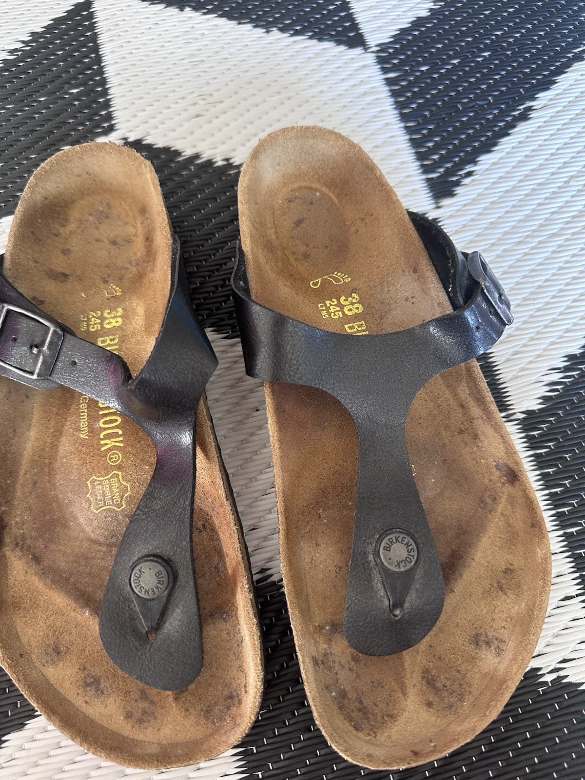 Birkenstock Gizeh Birko-Flor Sandal for Women, Size 7 – Black