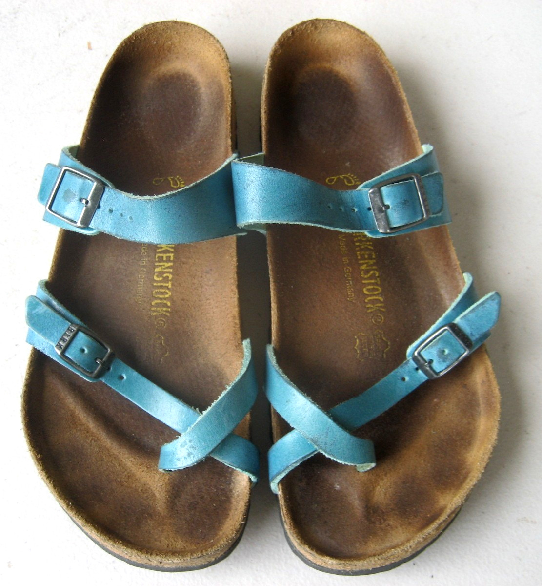 Birkenstock Mayari Women Sandals Blue Leather Size 42 / US 11 M