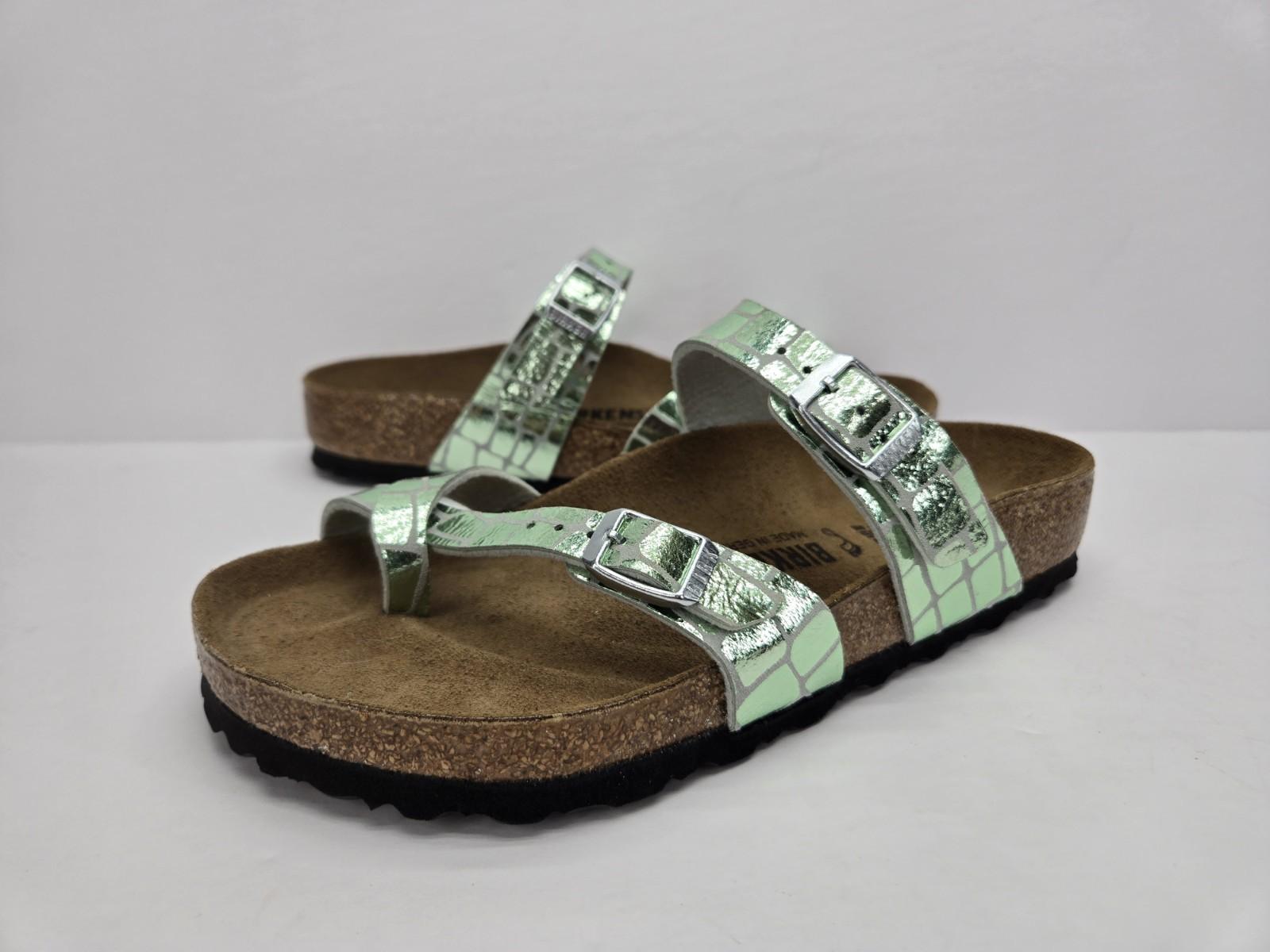 Birkenstock Mayari Sandals EU 38 Womens US 7 – 7.5 Regular Width Gator Gleam