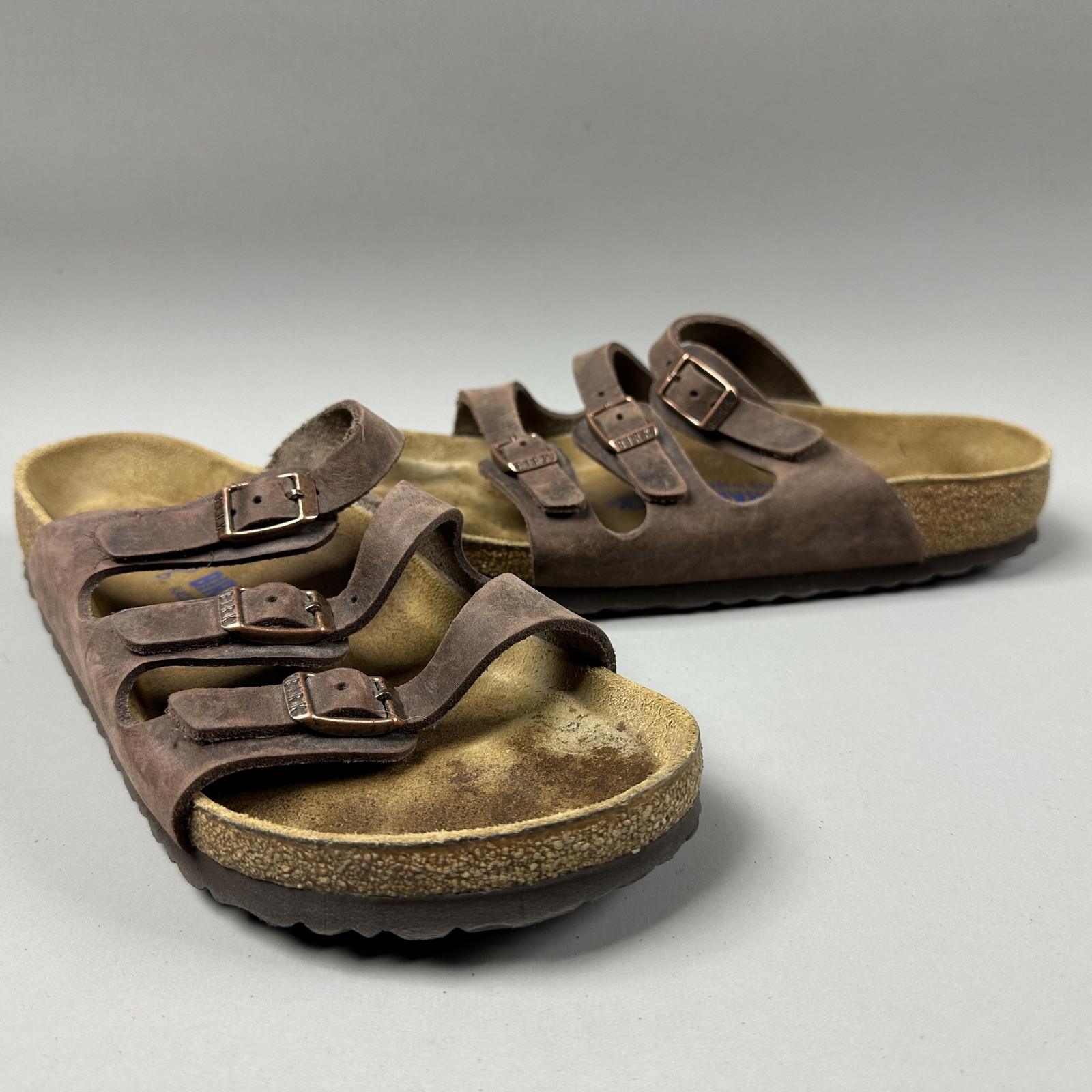 Birkenstock Florida Sandals Womens Size 6 EU 37 Brown Soft Footbed Made Germany