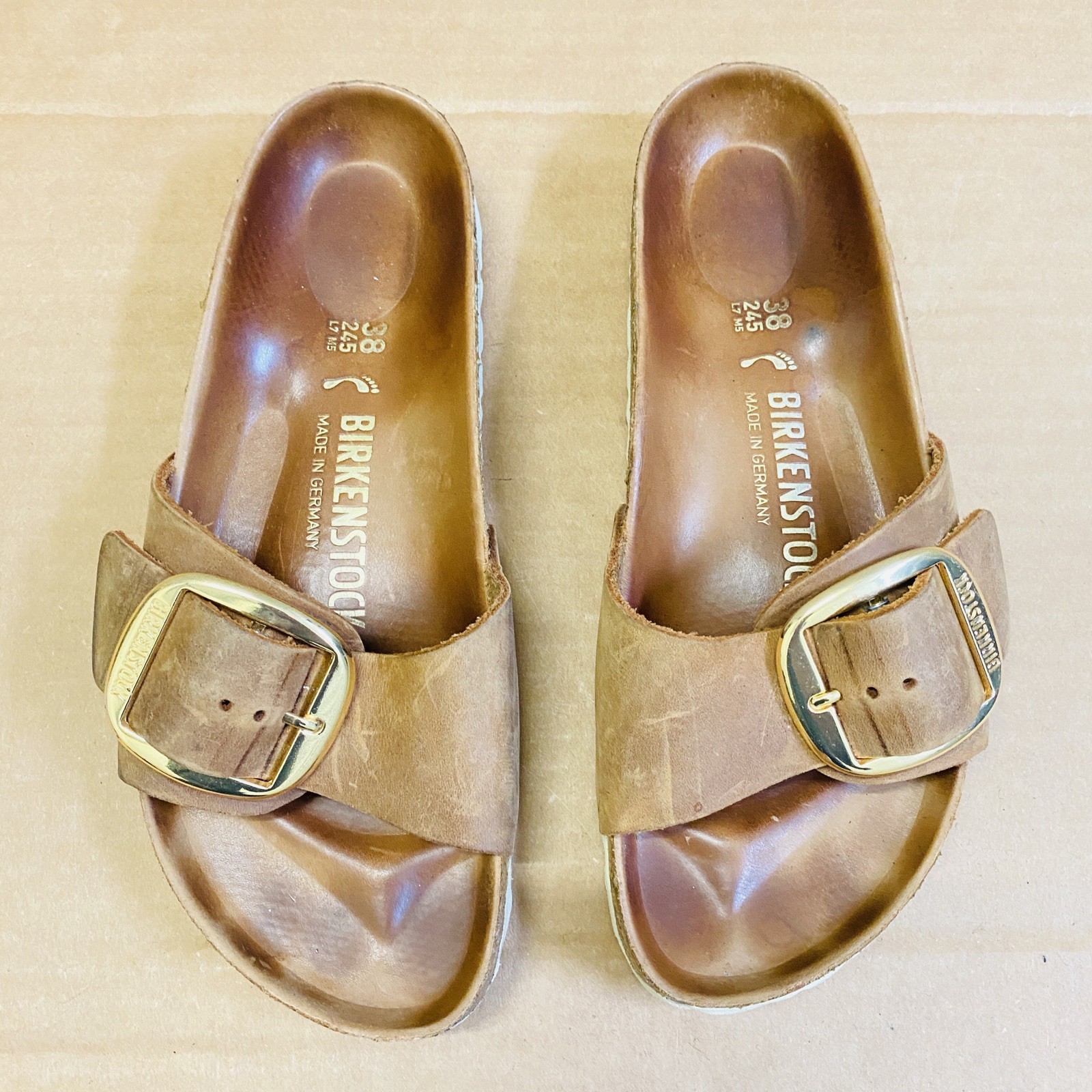 Birkenstock Madrid Big Buckle Brown Sandals Women’s Size 7 US 38 EU