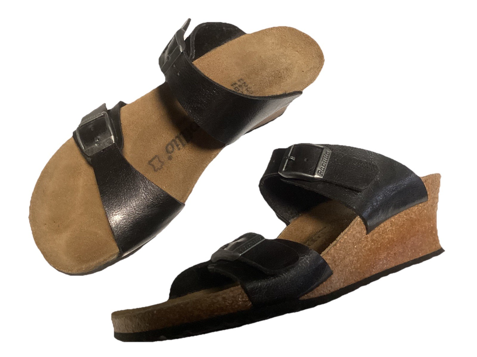 *Birkenstock PAPILLIO  Dorothy Women Sz 37 EU/ 6.5 -7 Wedge Heel Sandals Black