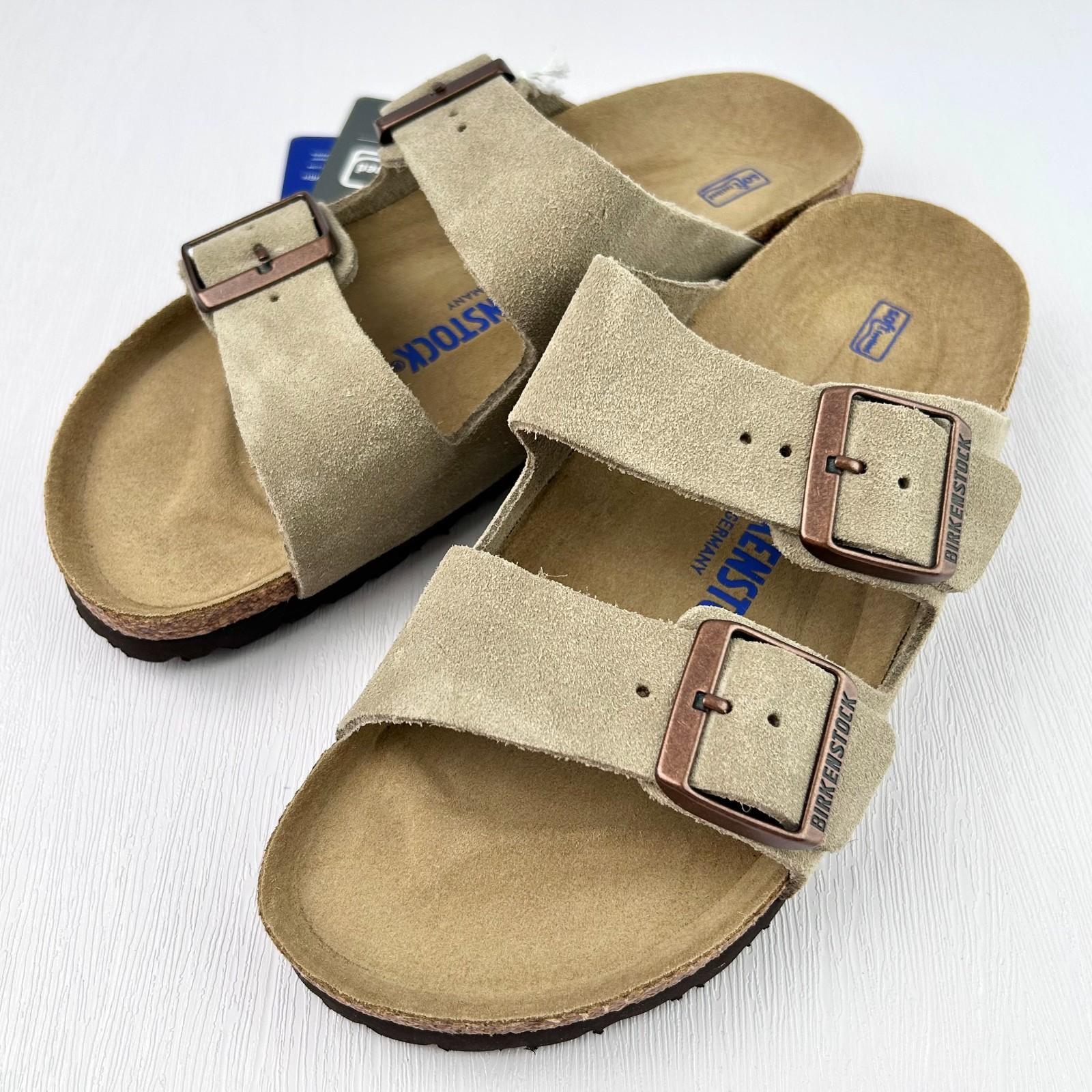 Birkenstock Arizona Taupe Soft Footbed Suede Leather Women’s Sandals shoes 6-12