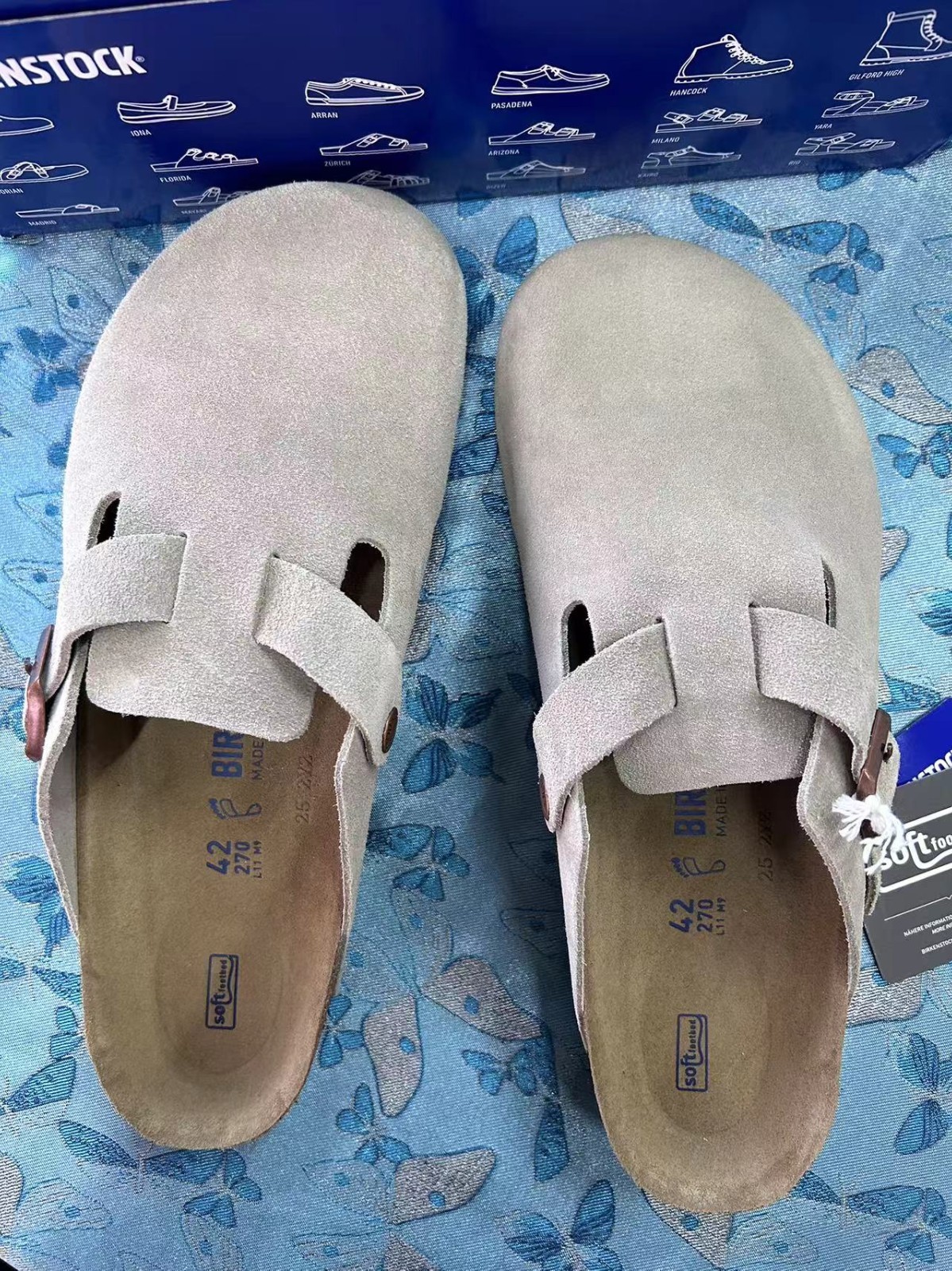 Birkenstock Boston Classic Taupe Suede Leather Unisex Shoes Narrow/Wide EU37-45