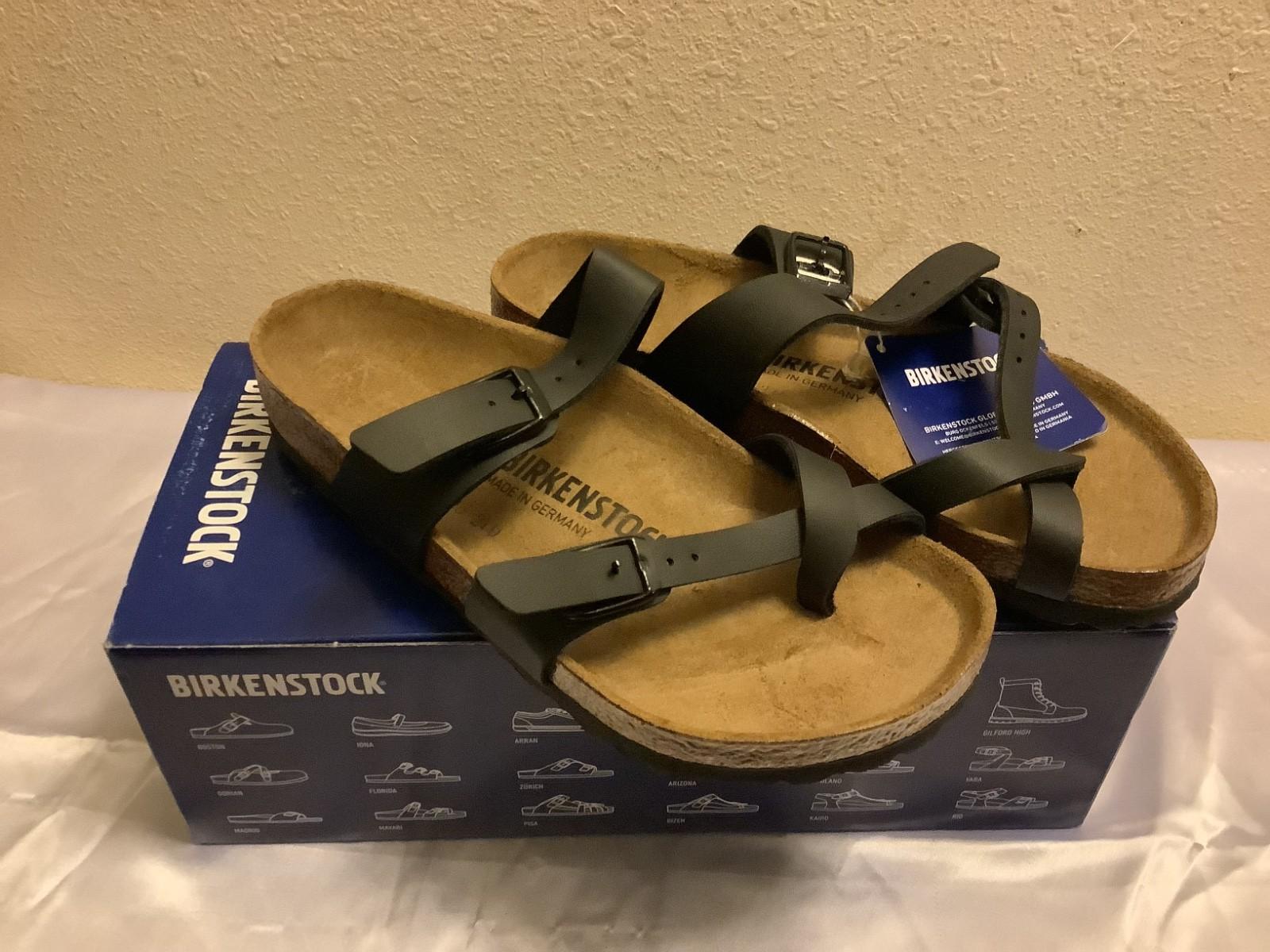 NWT Birkenstock Women’s Mayari Original Footbed Birko-Flor Sandal Size 5 Black