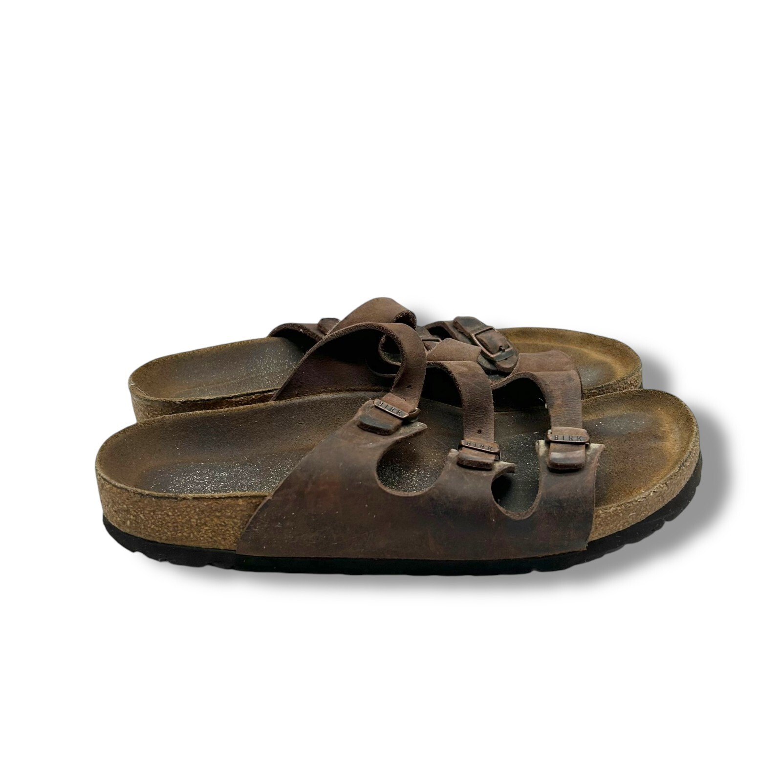 Birkenstock Florida Women’s Size 9 Men Size 7 US Brown Leather Adjustable Sandal