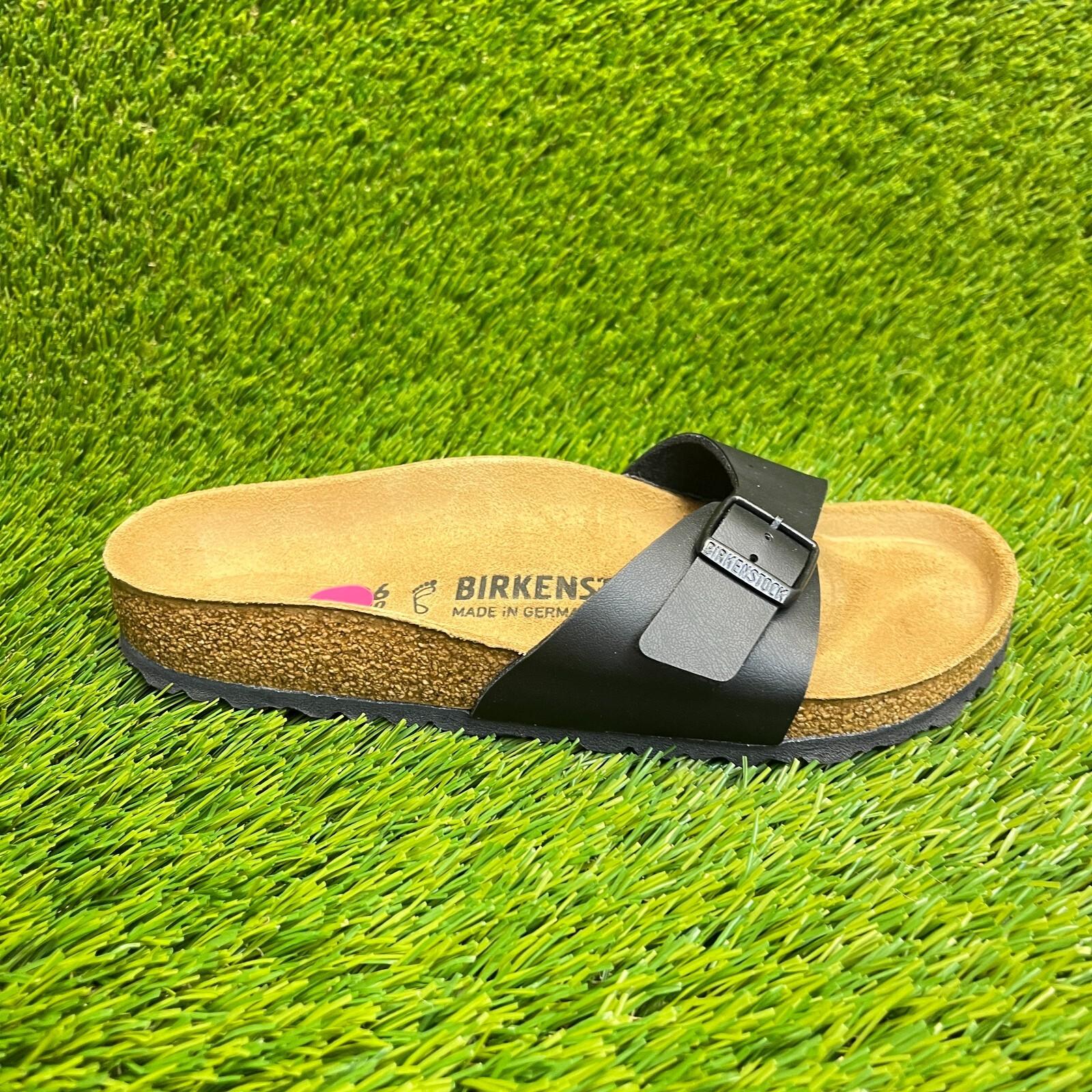 Birkenstock Madrid Womens Size 5 Black Brown Beach Walking Outdoor Slide Sandals