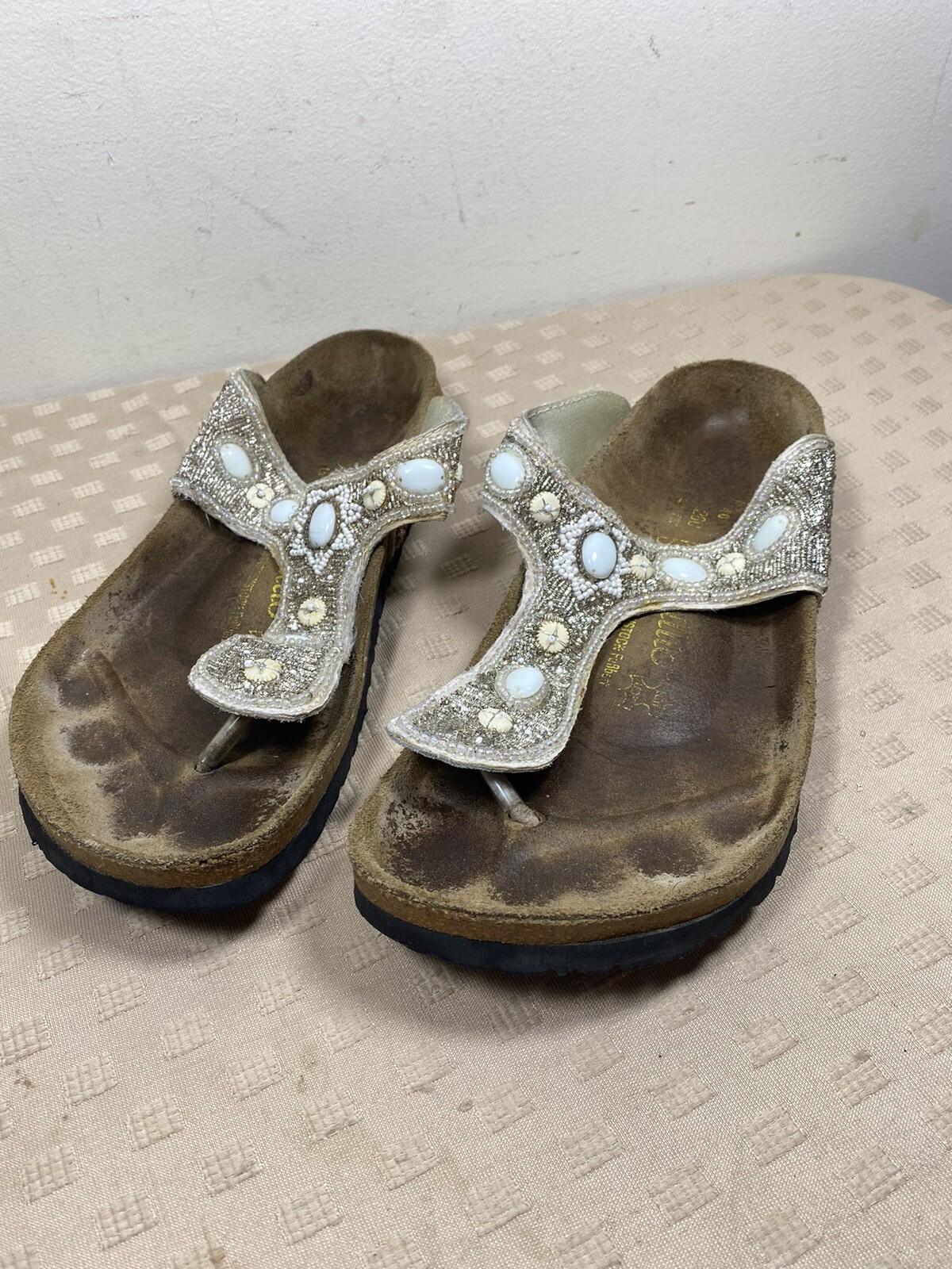 RARE Birkenstock Papillio KERALA Rhinestone 309041 Beads Sandals 40  Womens sz 9
