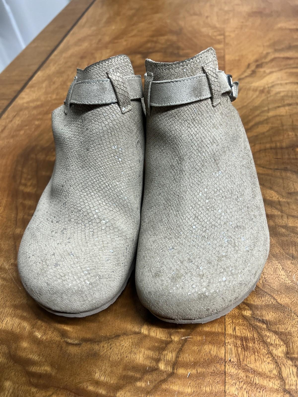 Birkenstock Papillio Women’s, Size 39 Beige Fanny Ring Buckle Wedge Clog Boho